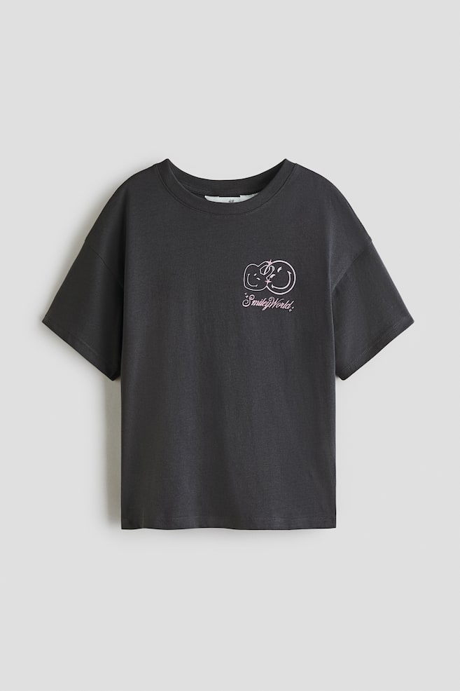 Cotton T-Shirt with Printed Motif - Dark gray/SmileyWorld®/Light dusty pink/Lilo & Stitch/Dark plum red/Snoopy - 1