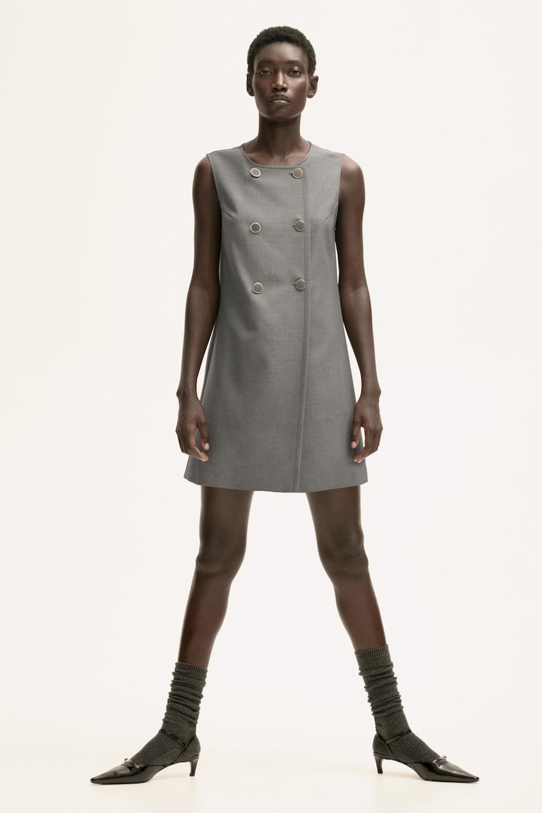 Abito-blazer a doppio petto svasato Grigio DONNA H&M IT