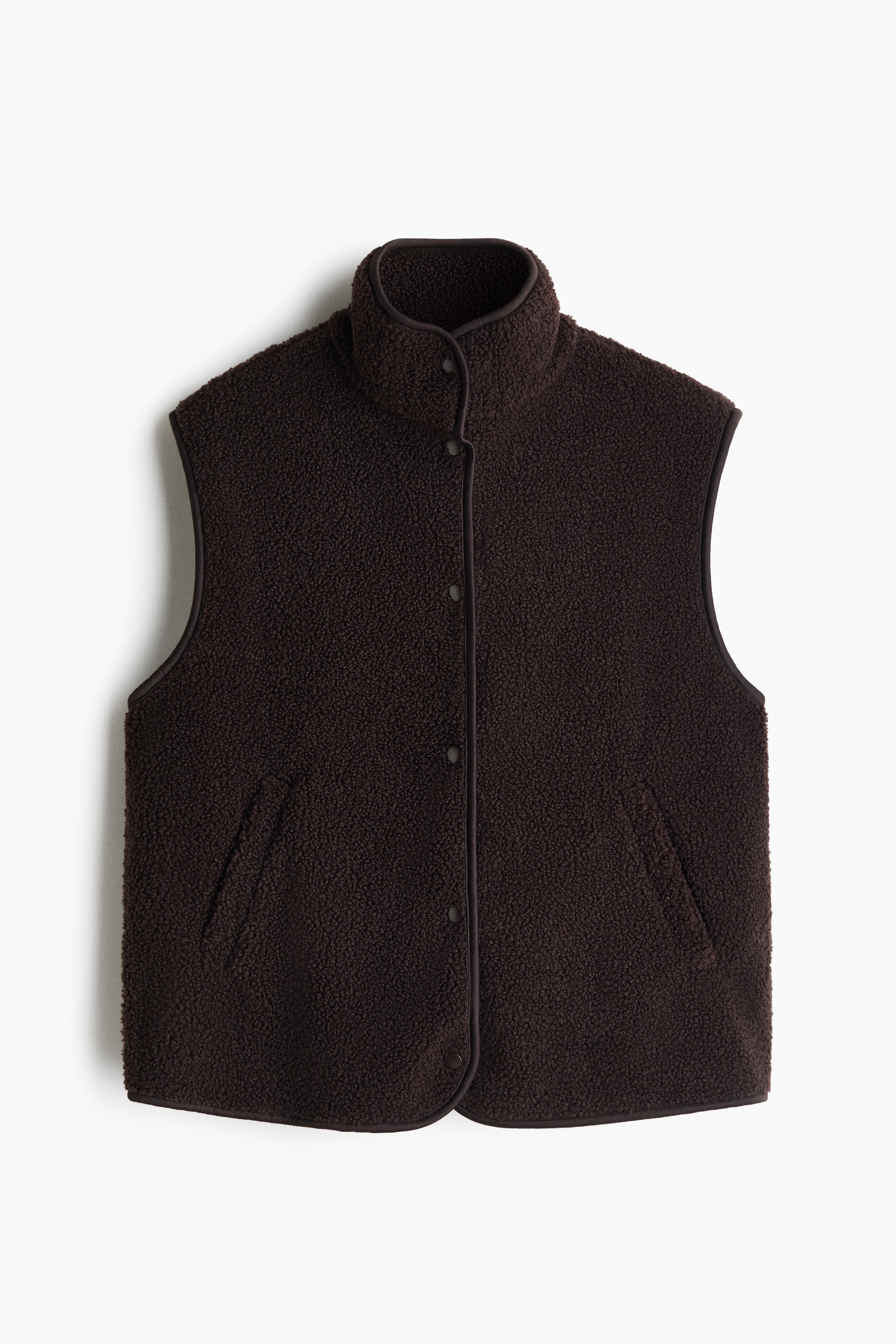 Teddy gilet - Dark brown/Light beige/Navy blue