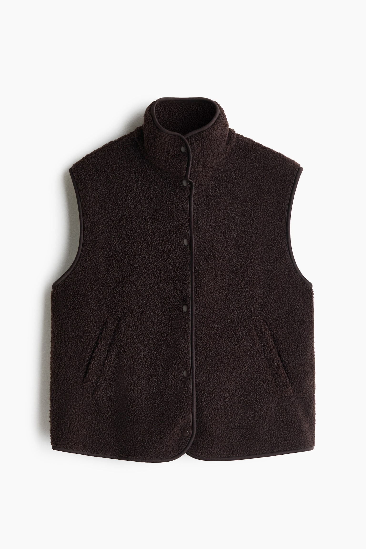 Женский жилет H&M Teddy Fleece Vest, цвет: Тёмный коричневый — фото 1