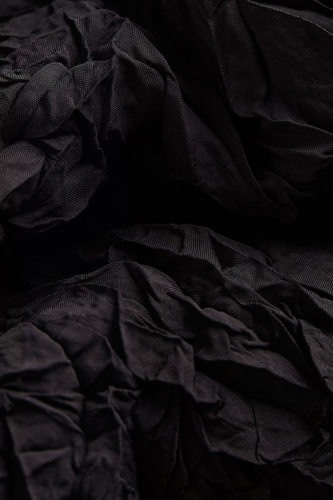 Robe portefeuille en tissu texturé - Noir/Beige clair - 3