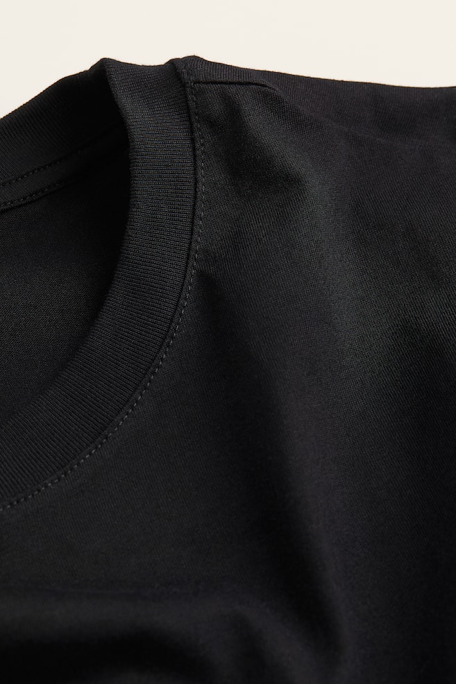 T-shirt en coton - Noir/Blanc/Crème/rayures noires/Bleu ancien - 6