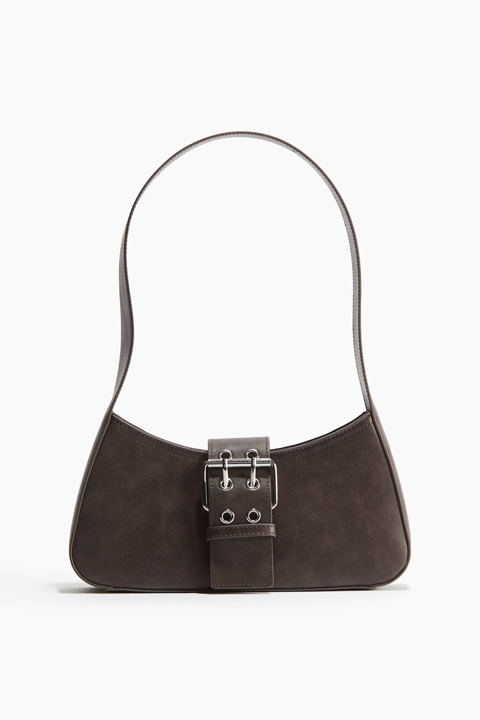 Buckle-detail shoulder bag - Dark brown/Black - 2