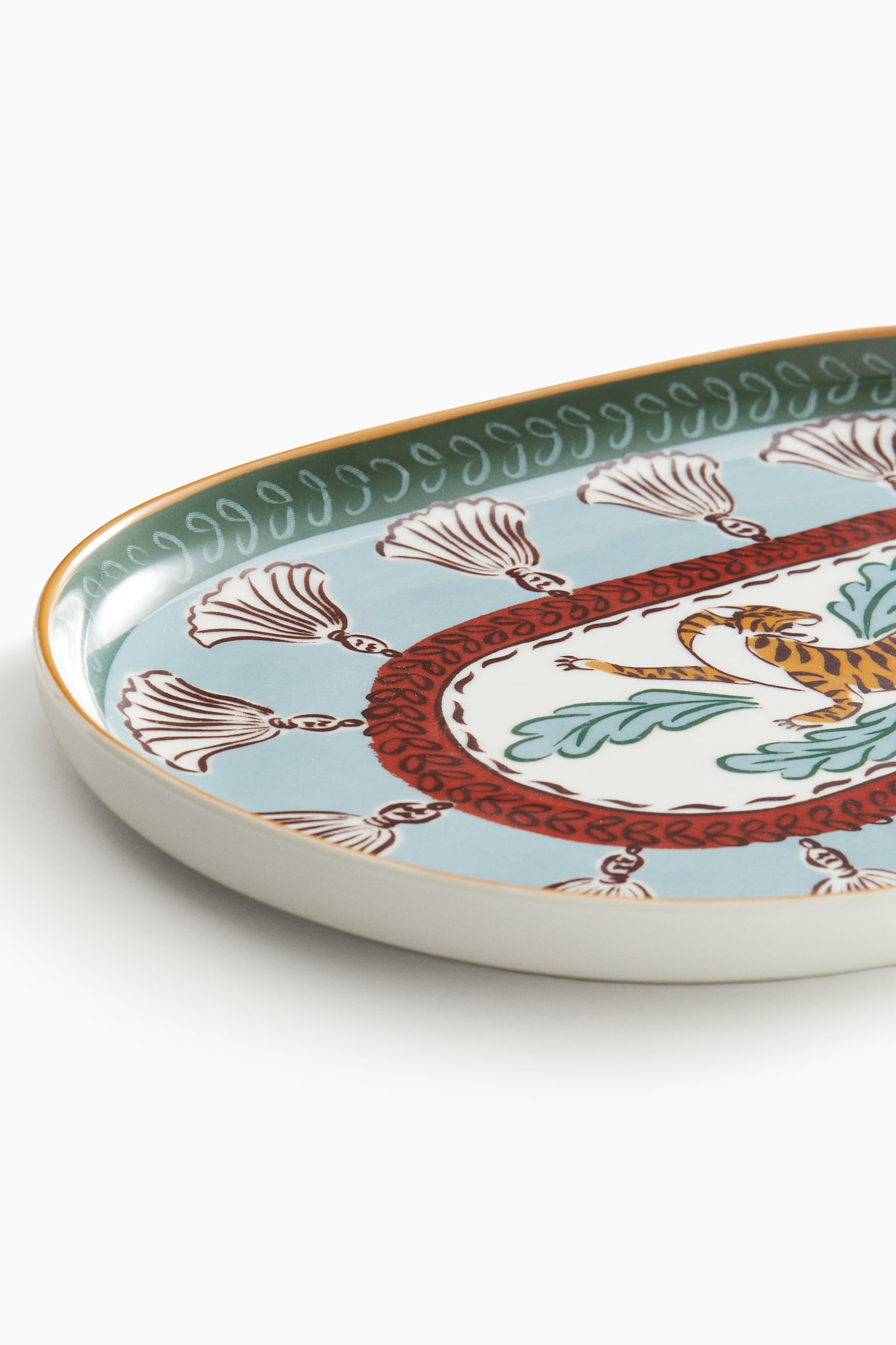 Big serving plate - Light blue/Tiger - 2