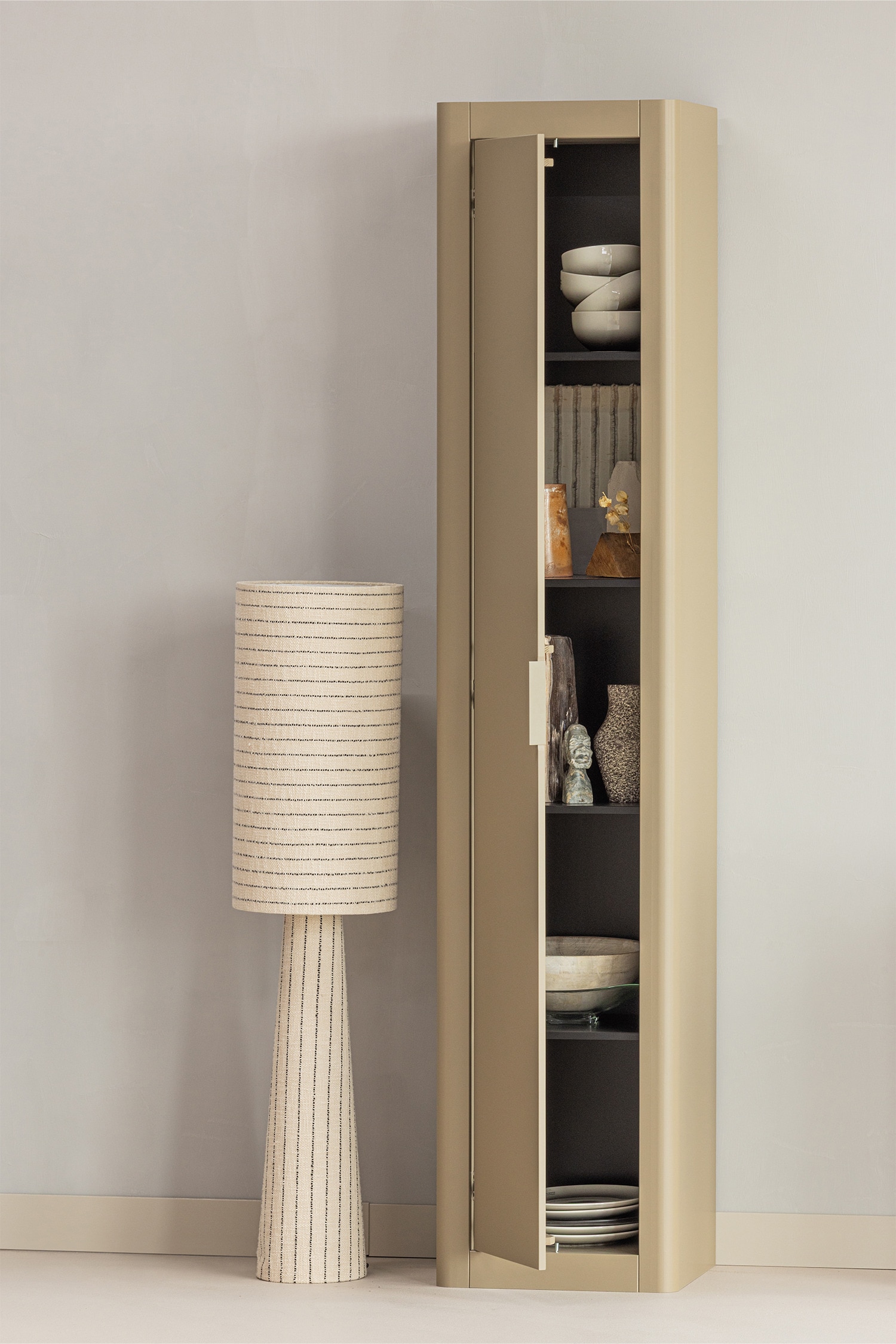 Gunnar Small High Cabinet - Gray/Black