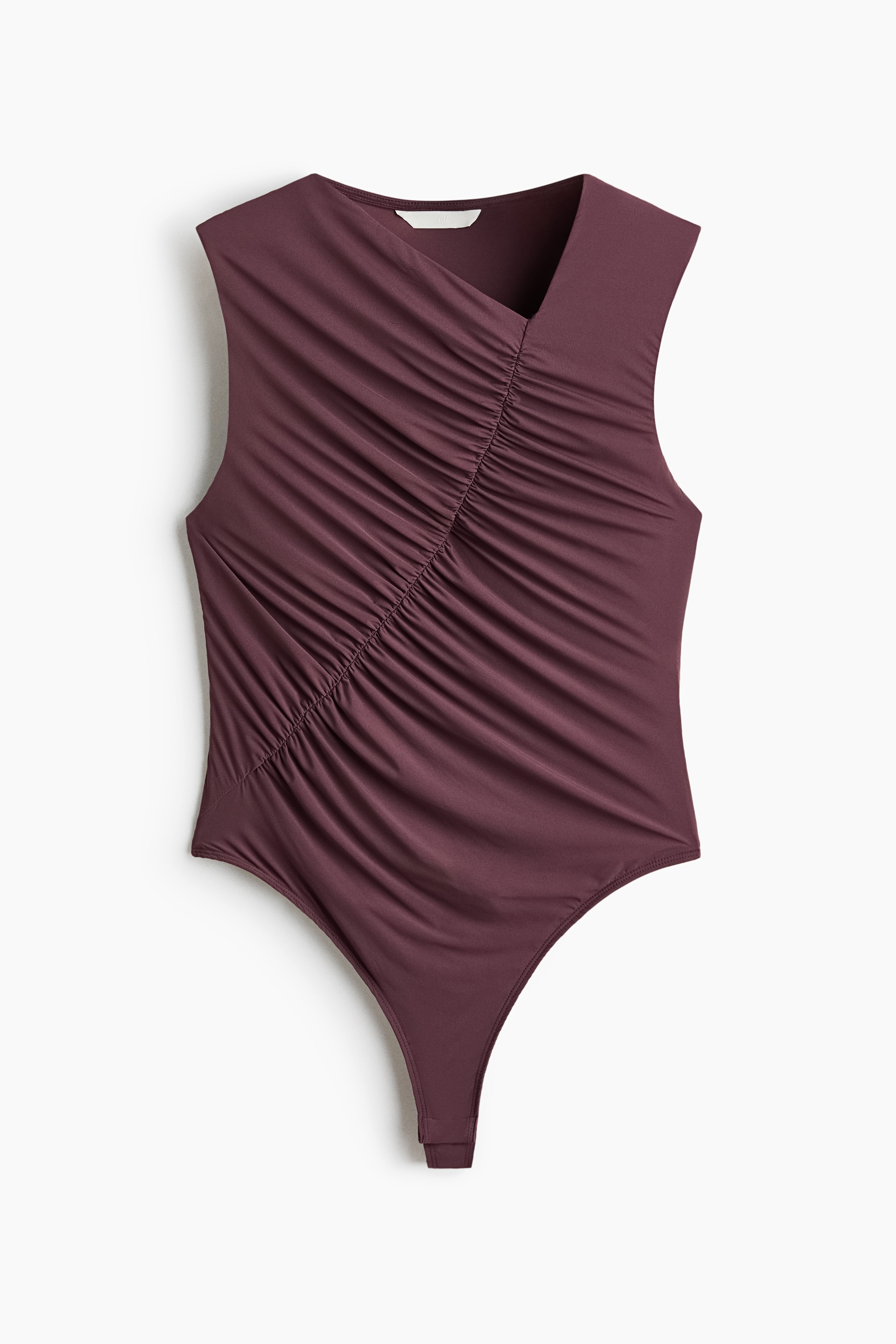 Draped jersey body - Burgundy/Dark taupe