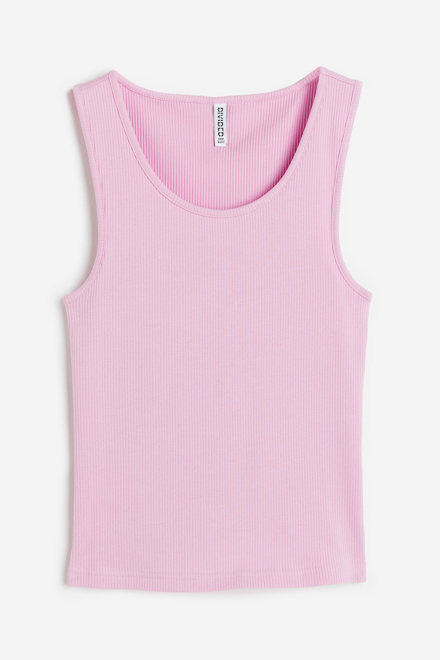 Ribbed cotton vest top - Light pink - 1