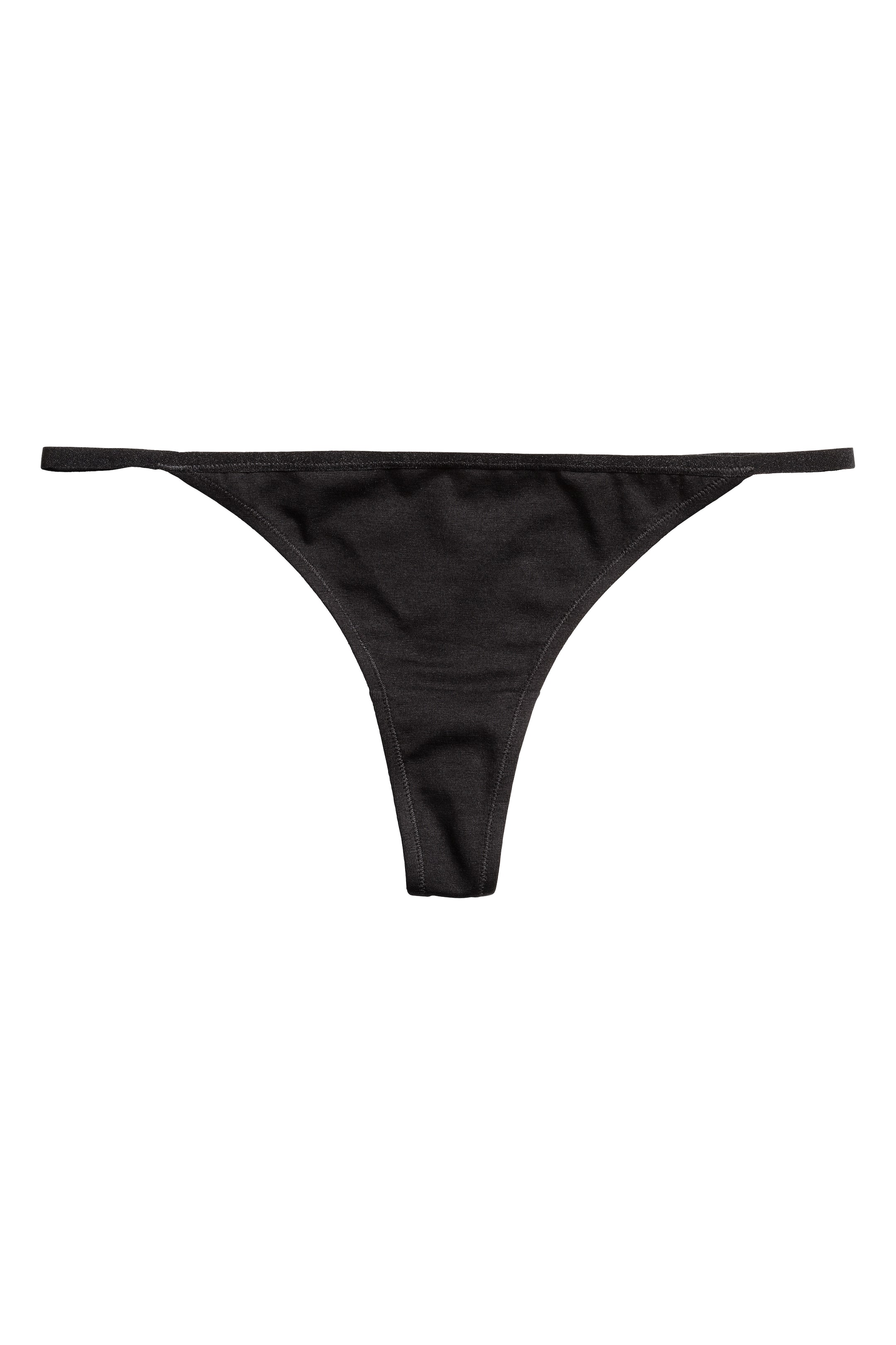 Näytä suurempi kuva: 3 kpl thong-alushousuja - Musta - NAISET | H&M FI 1