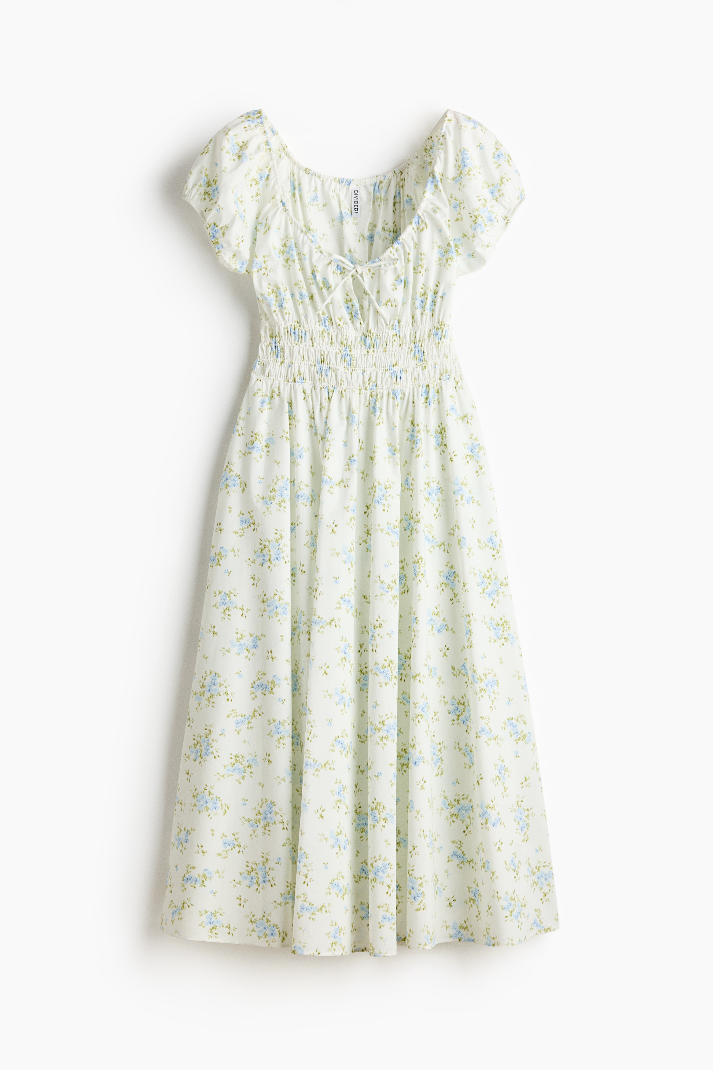 シャーリングウエストワンピース - クリーム／フローラル