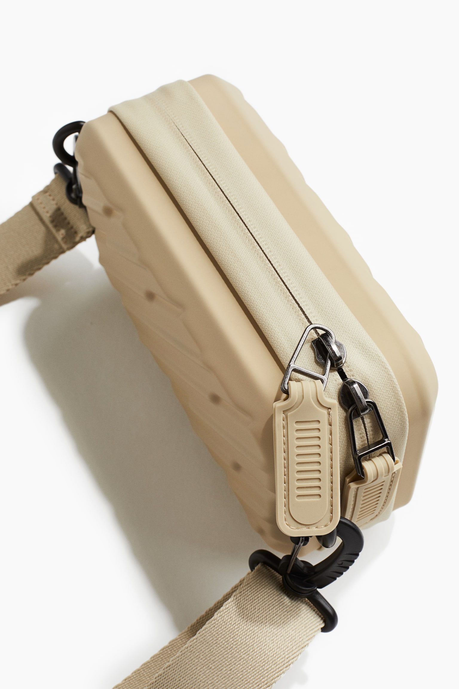 Hard-shell shoulder bag - Beige/Black - 2