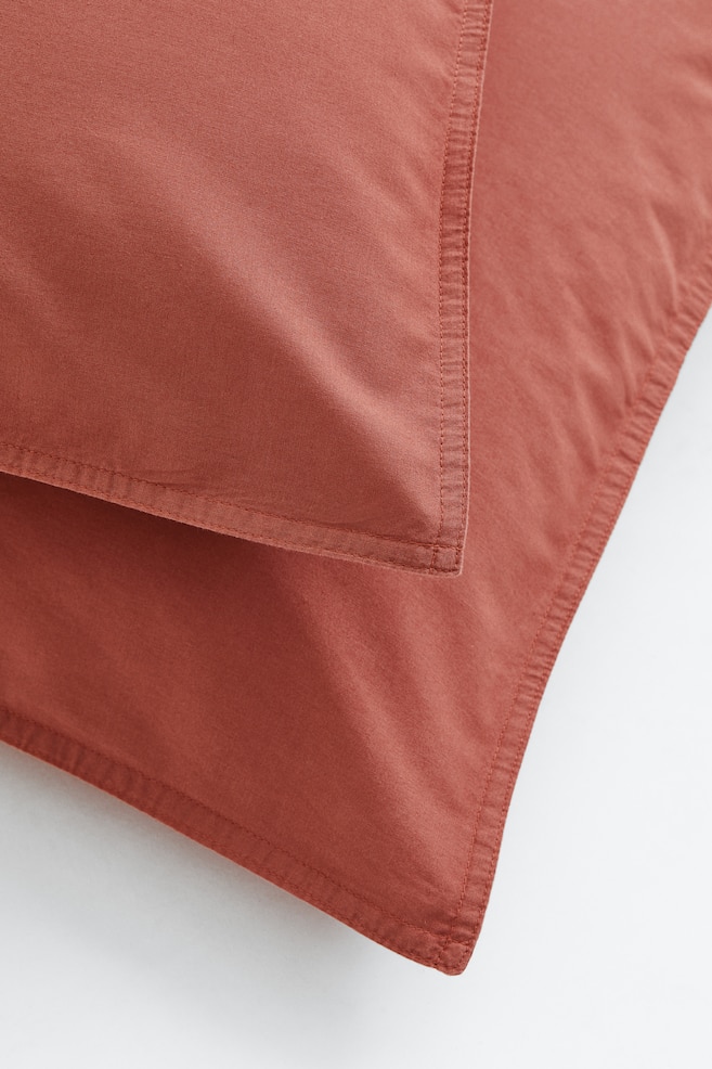 2-pack cotton pillowcases - Rust red/White/Dark grey/Light mole/dc - 2
