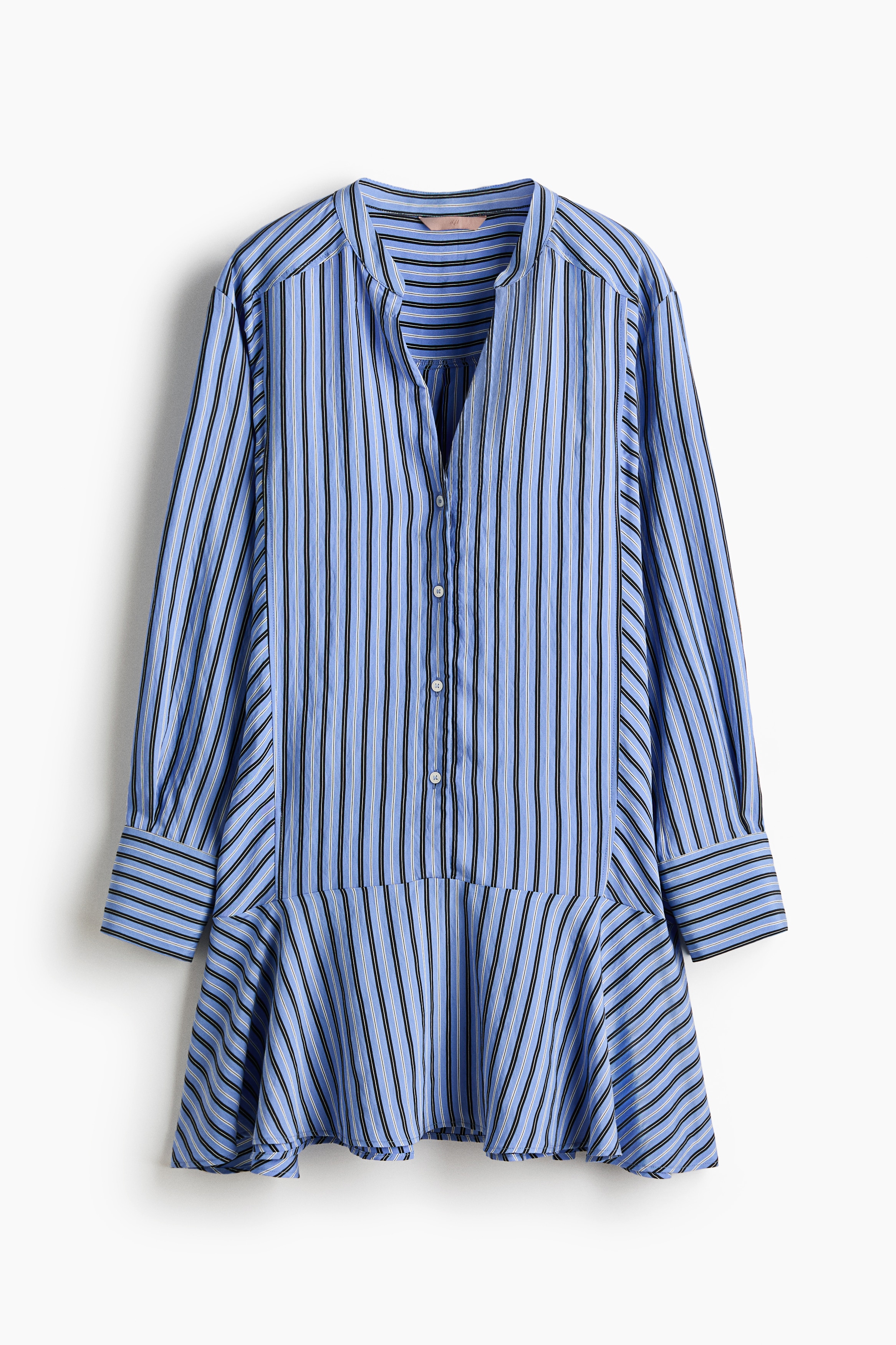Camisa popover larga - Azul/Rayas
