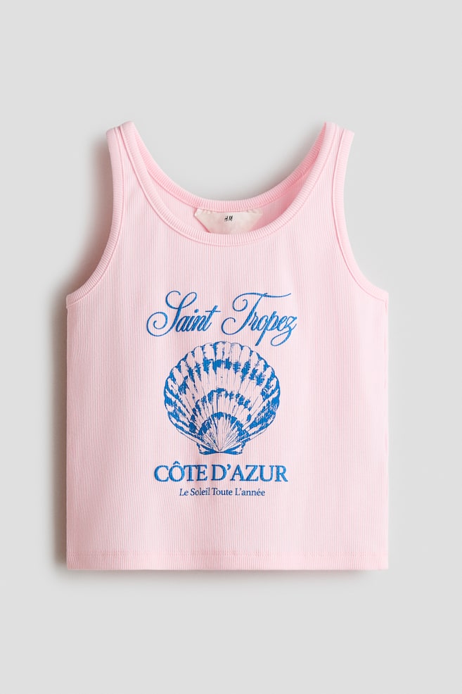 Printed Cotton Tank Top - Pink/Saint-Tropez/Yellow/Malibu - 1