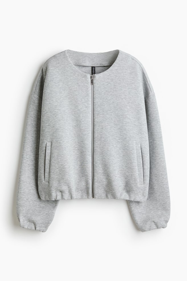 Sweat-Jacke aus Scuba - Graumeliert - 1