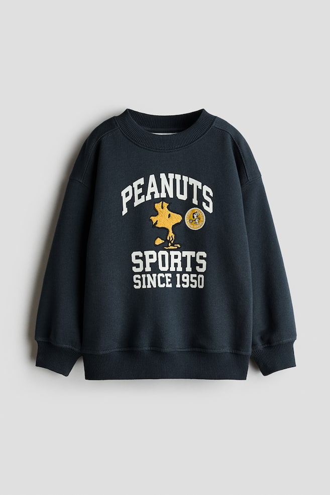 Printed Brushed-Inside Sweatshirt - Navy blue/Snoopy/Ivory/Toy Story/Light yellow/Cars/Green/Mickey Mouse - 1