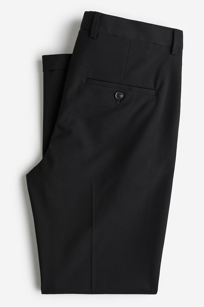 Slim Fit Cropped suit trousers - Black/Beige - 4