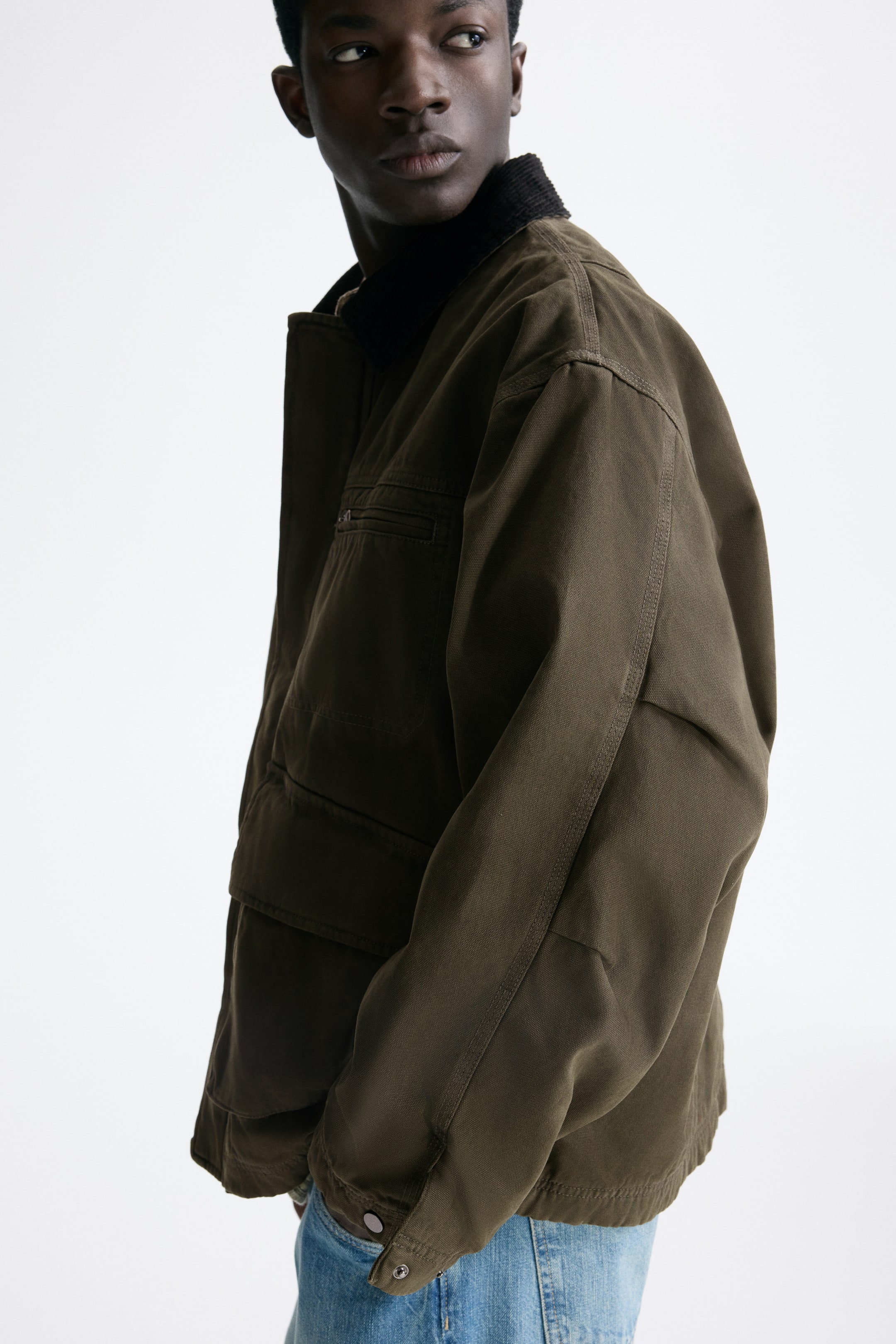 Ampliar la imagen: Chamarra Workwear - Verde caqui oscuro - Men | H&M MX 4