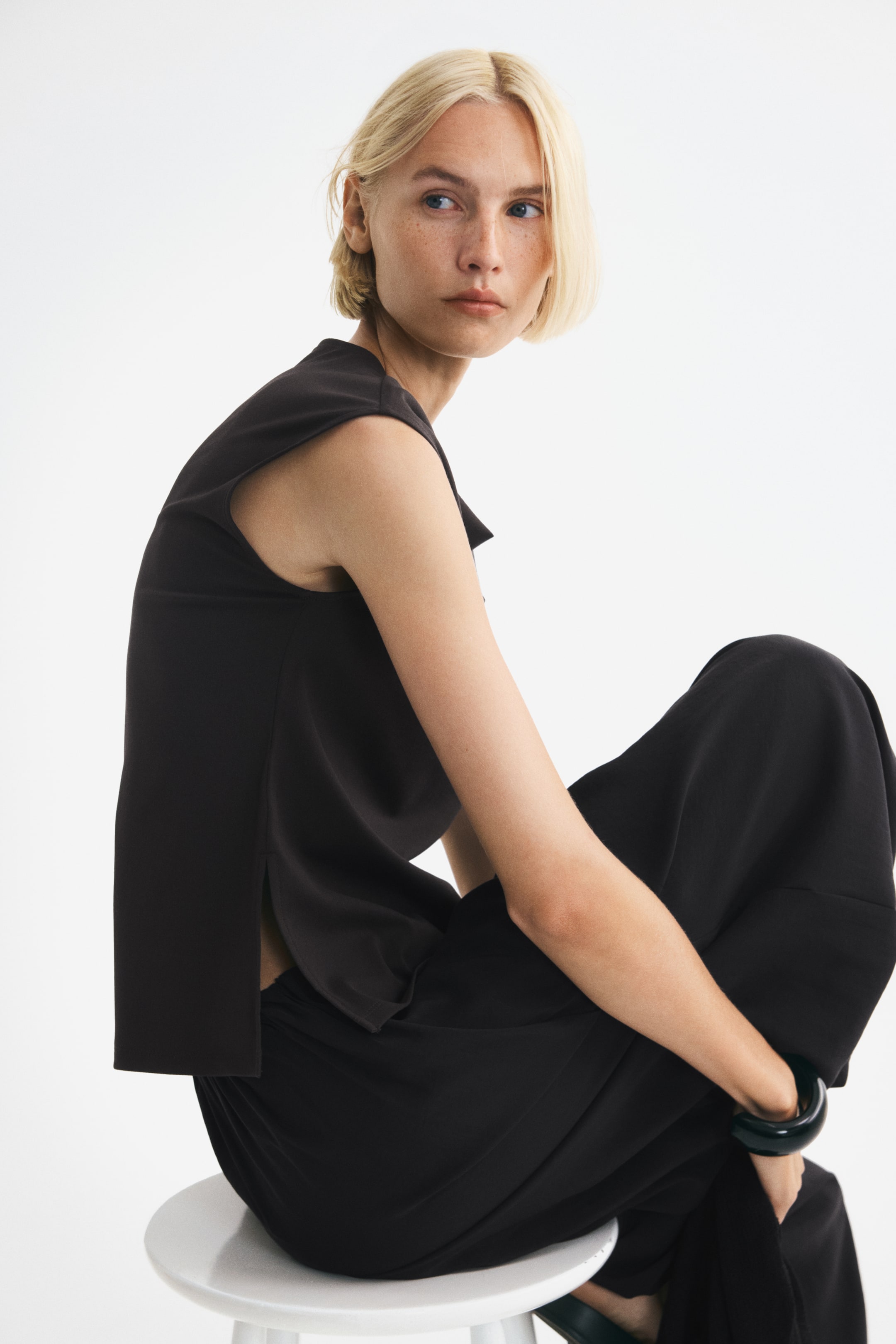 Cowl-Neck Jersey Top