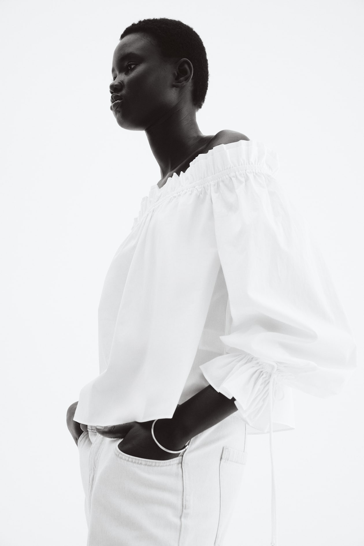 Off-the-Shoulder Poplin Blouse - image 2