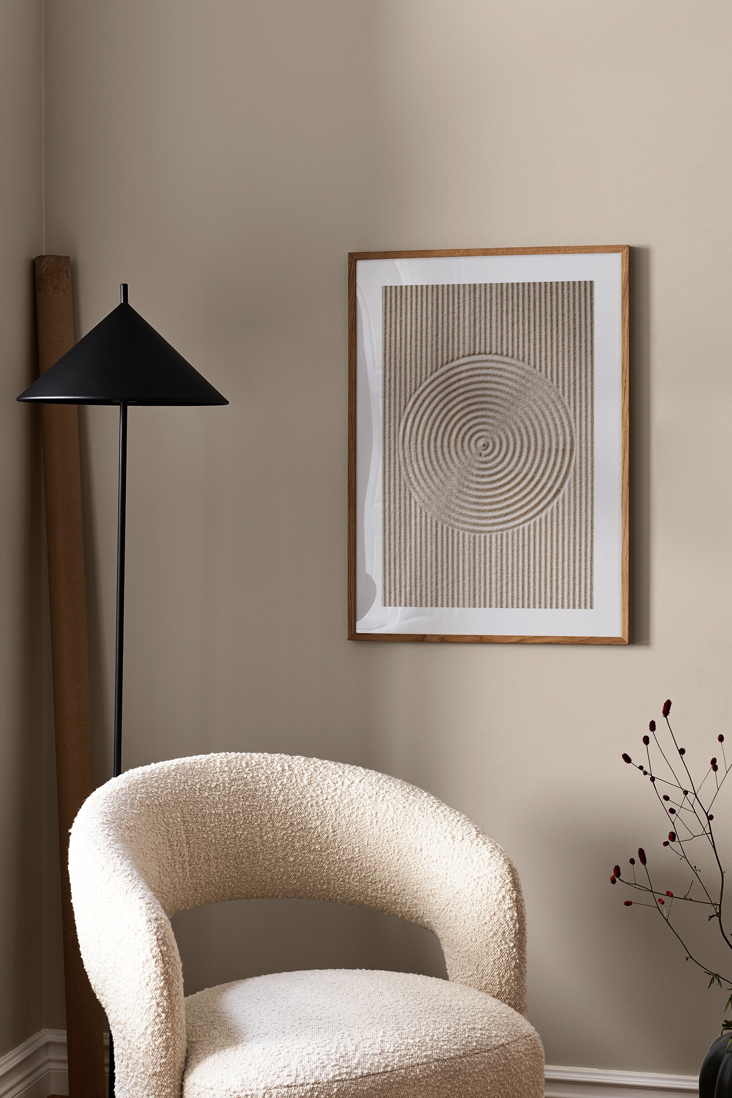 Zen Circles Plakat - Beige/hvid