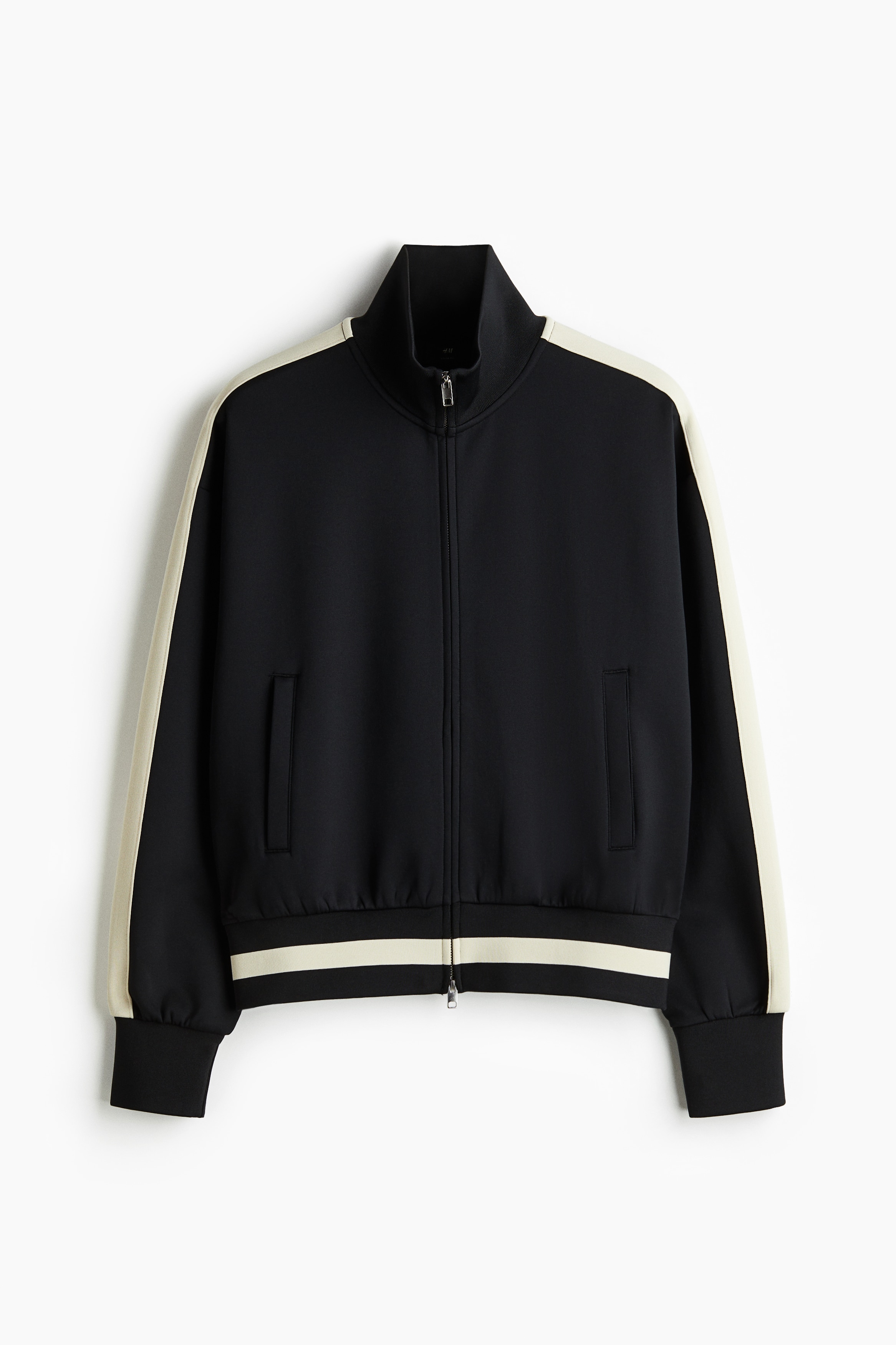 Giacca sportiva con bande laterali Loose Fit - Nero/color block/Verde scuro/bianco