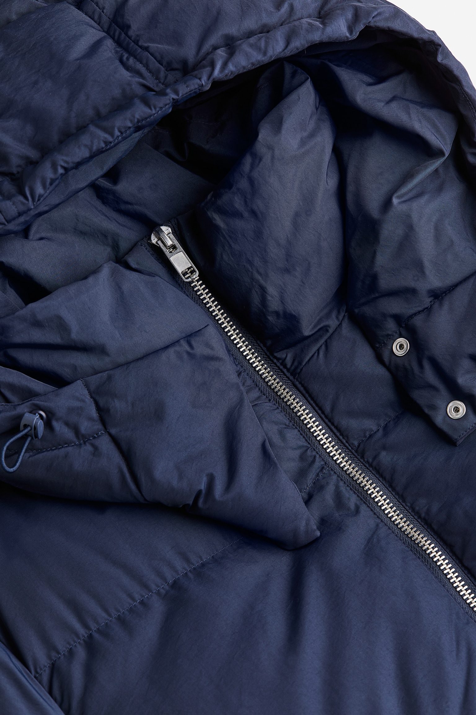 Water-repellent puffer down coat - Navy blue/Black - 2