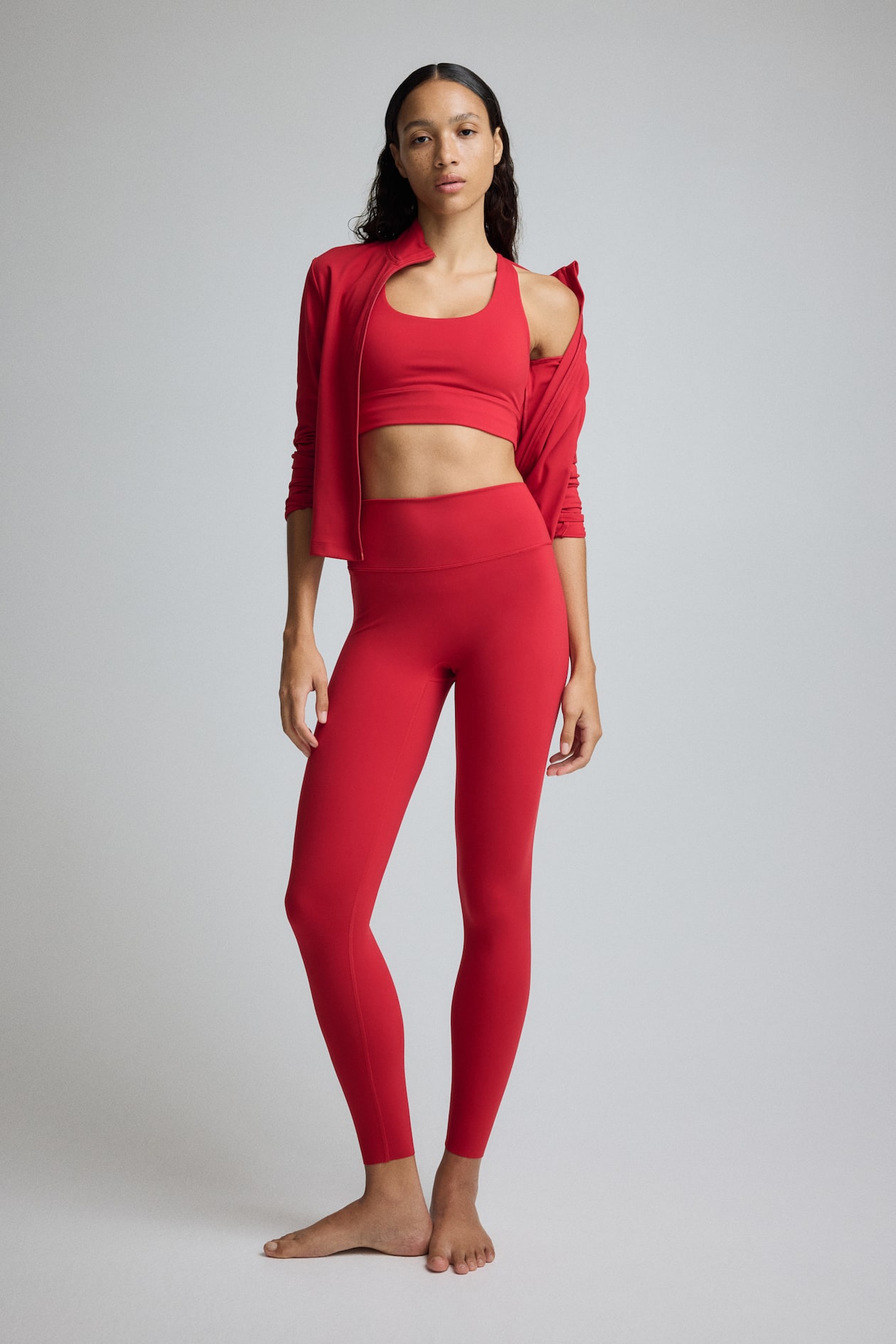 Legging de sport SoftMove™ - Rouge vif - FEMME | H&M BE