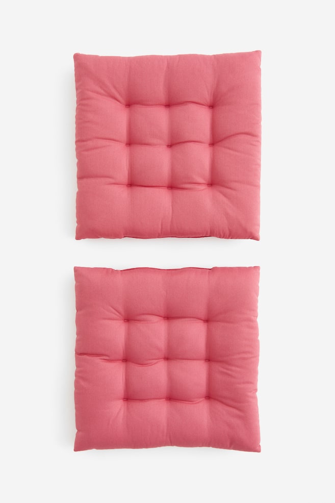 2-pack cotton seat cushions - Deep pink/Dark greige/Anthracite grey/White/dc/dc - 1