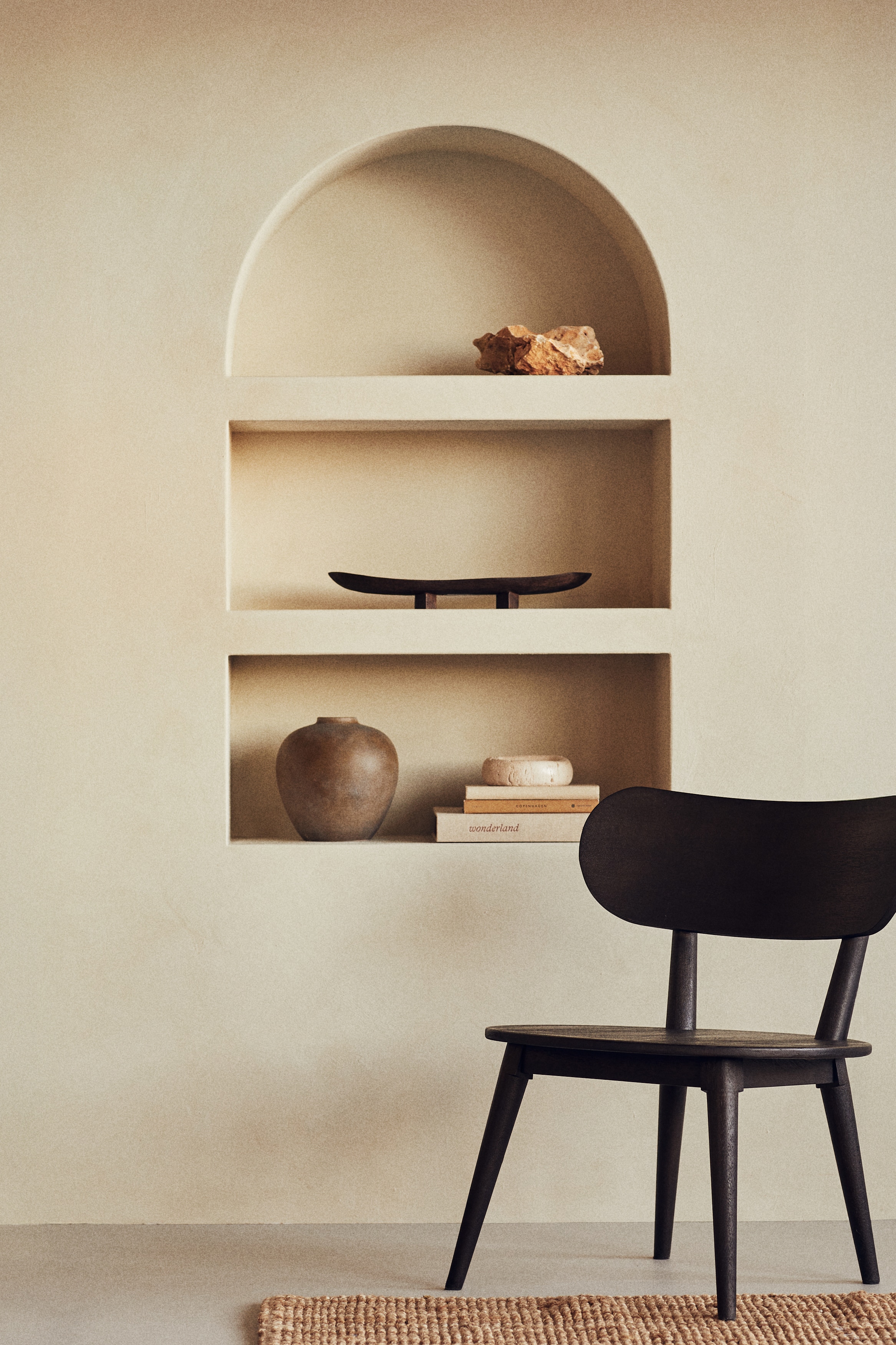 Cadeira de sala em madeira de mangueira - Castanho escuro