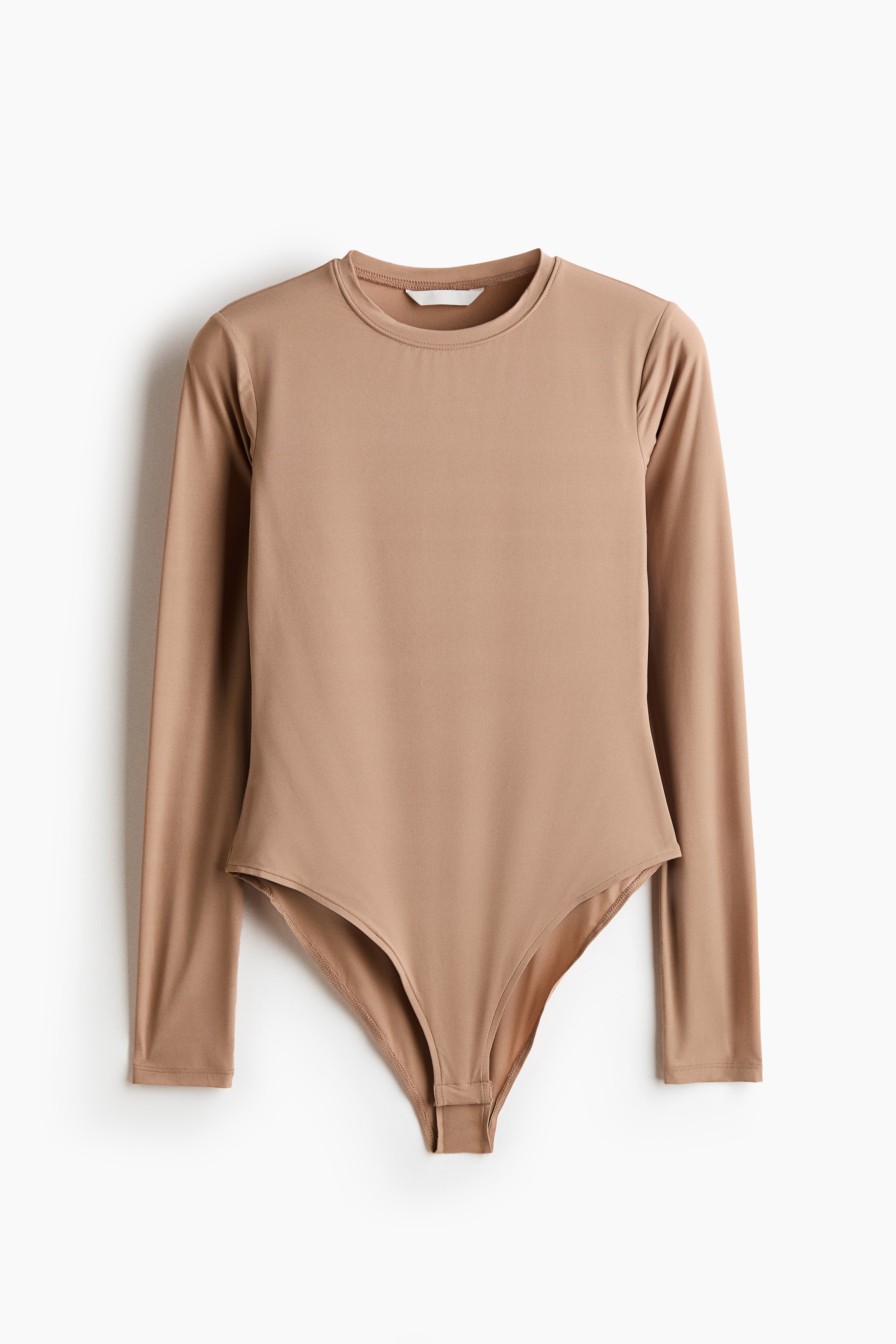 Long Sleeve Bodysuit - Beige/Light beige/Dark beige/Leopard print