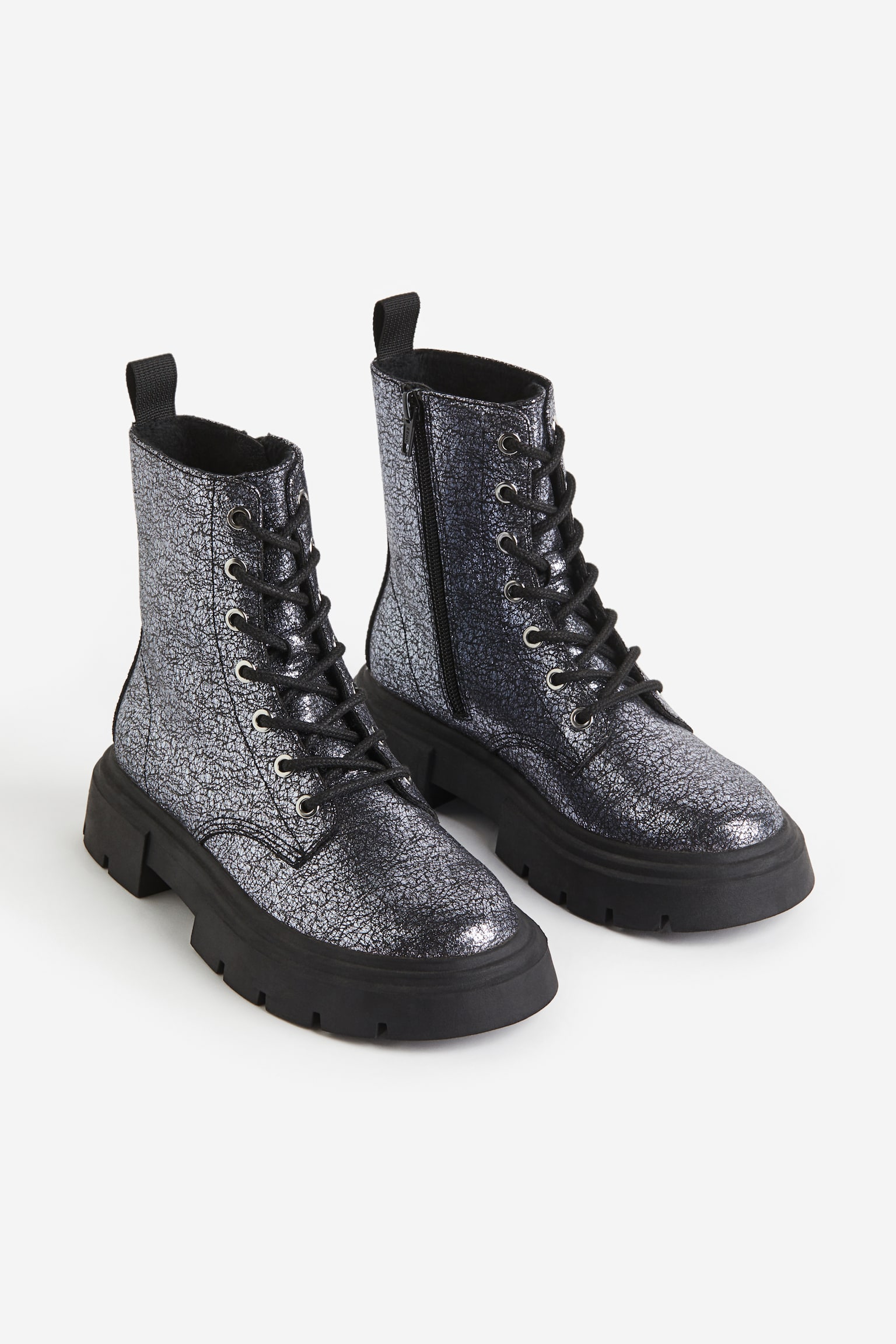 Chunky boots - Silver-coloured/Glitter - 1