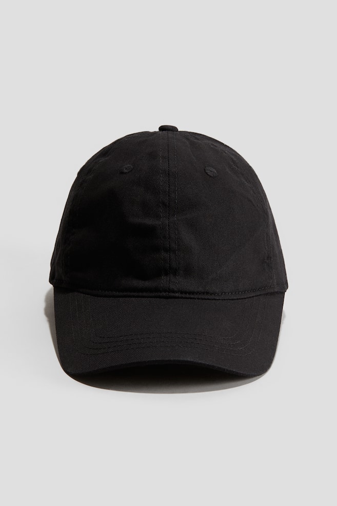 Cotton Twill Cap - Black/White - 1