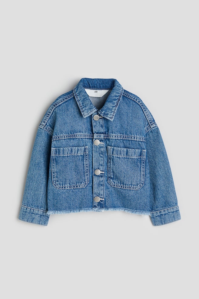 Frayed-edge denim jacket - Denim blue - 1