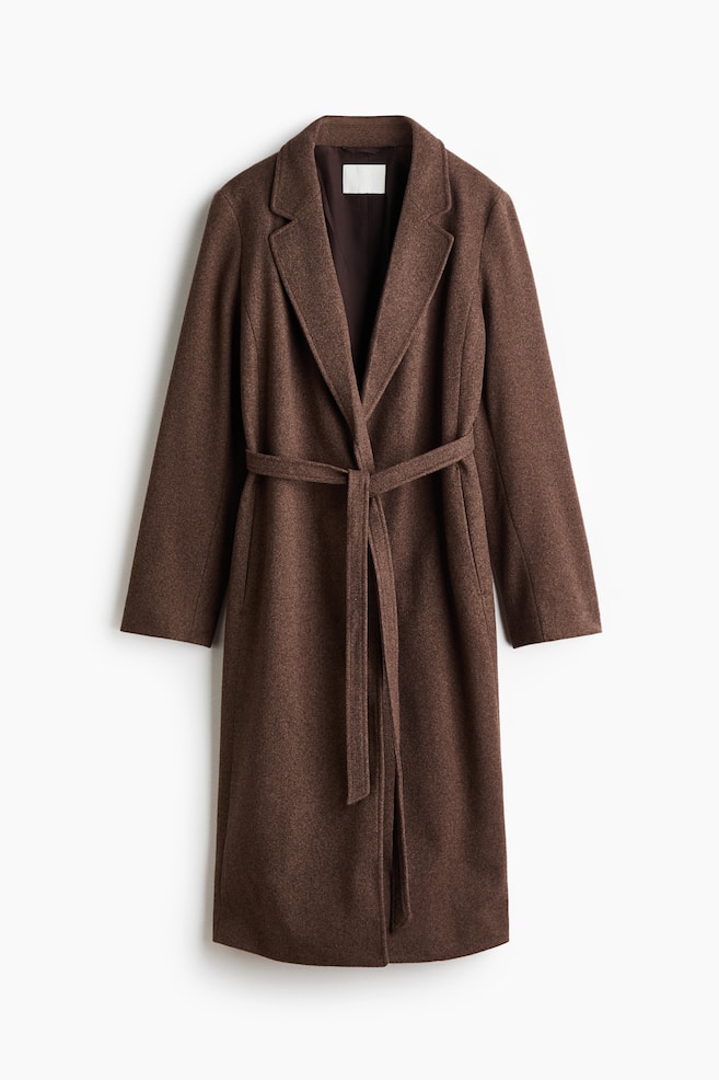 Tie-belt coat - Dark mole/Dark brown/Black - 1