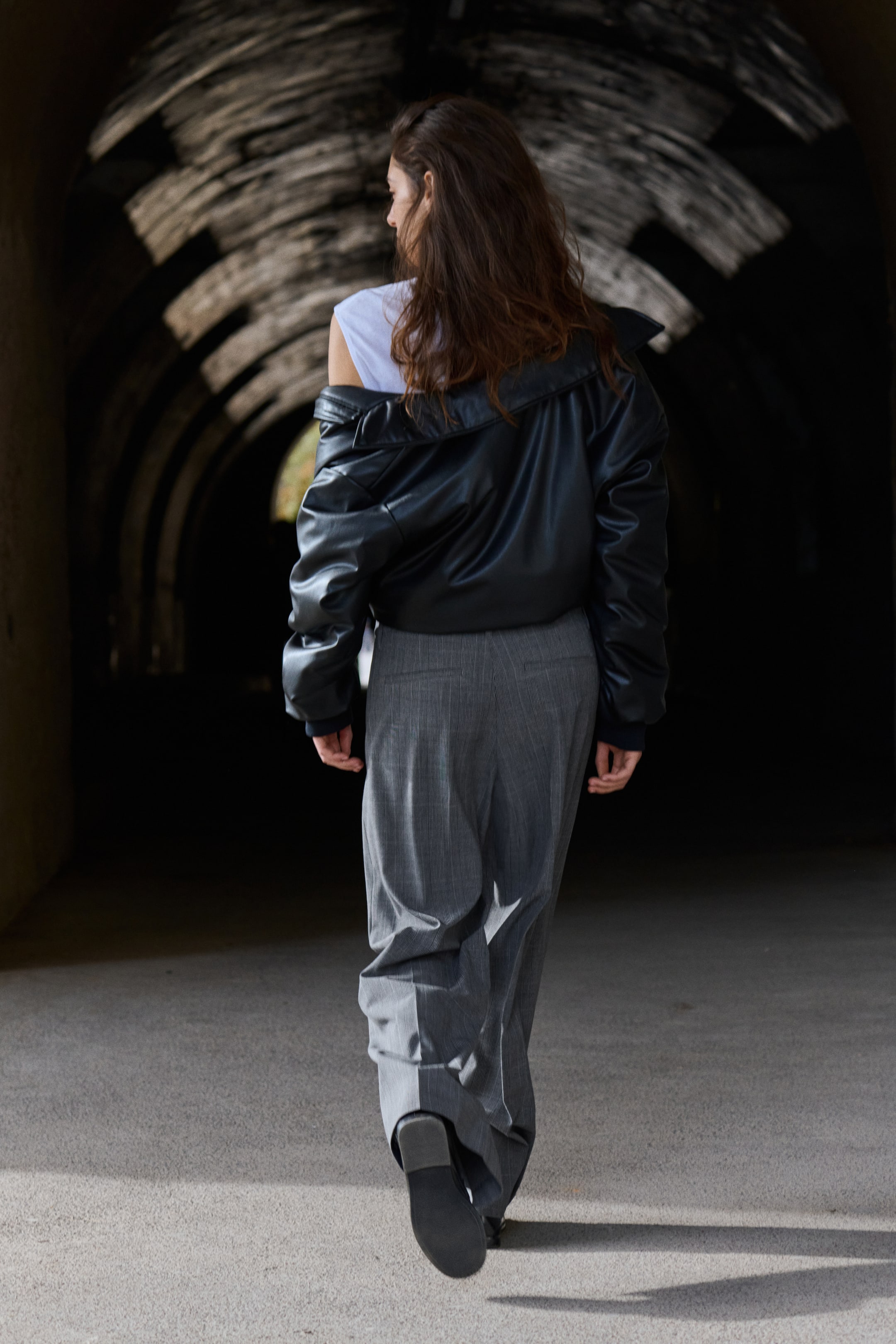 View larger image: Wide tailored trousers - Grey/Checked - Ladies | H&M HK 1