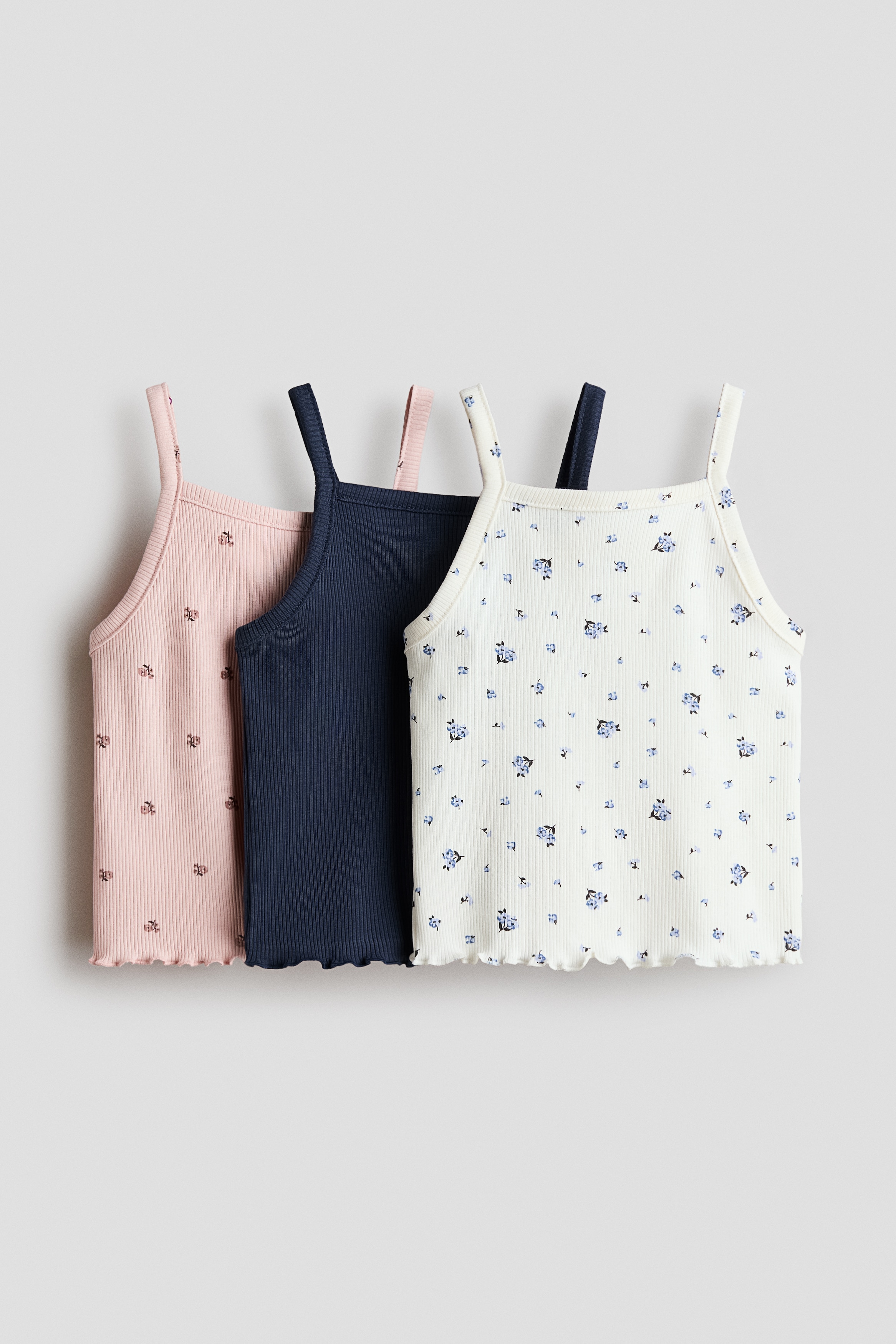 White/floral 3-Pack Cotton Tank Tops for kids | H&M US