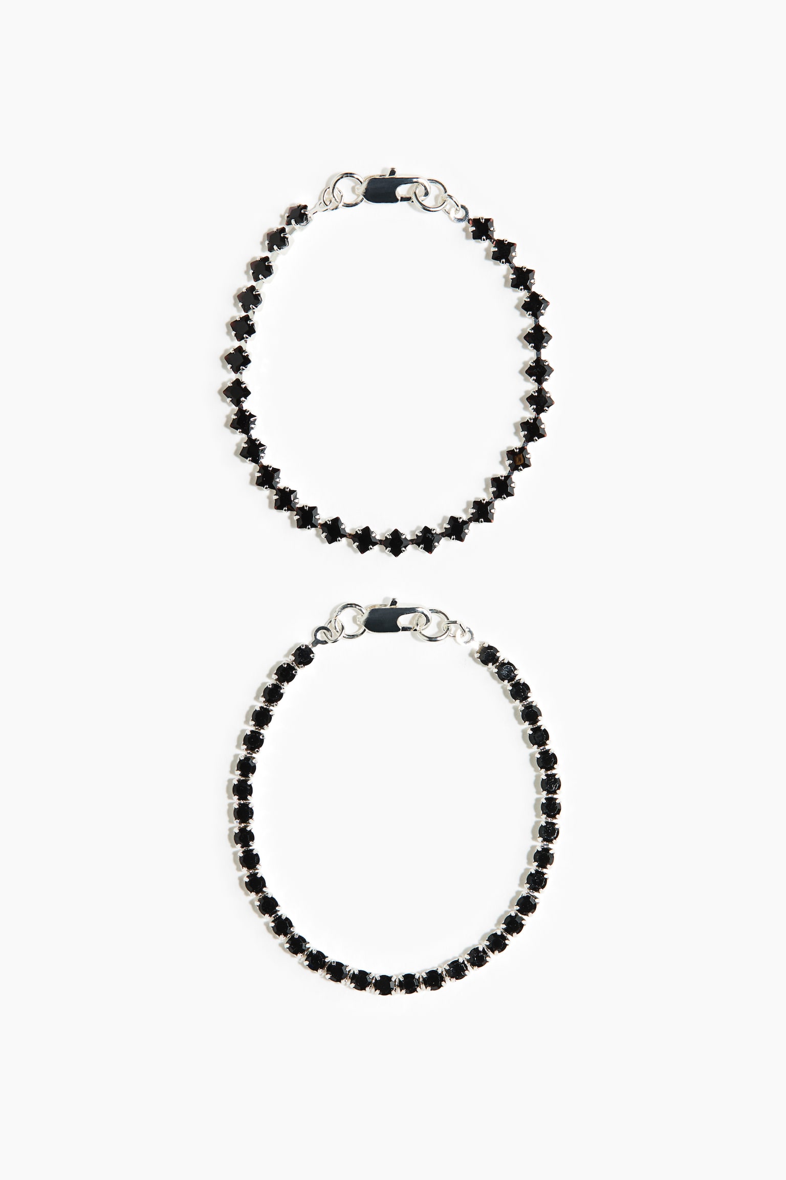 2-pack bracelets - Black/Silver-coloured