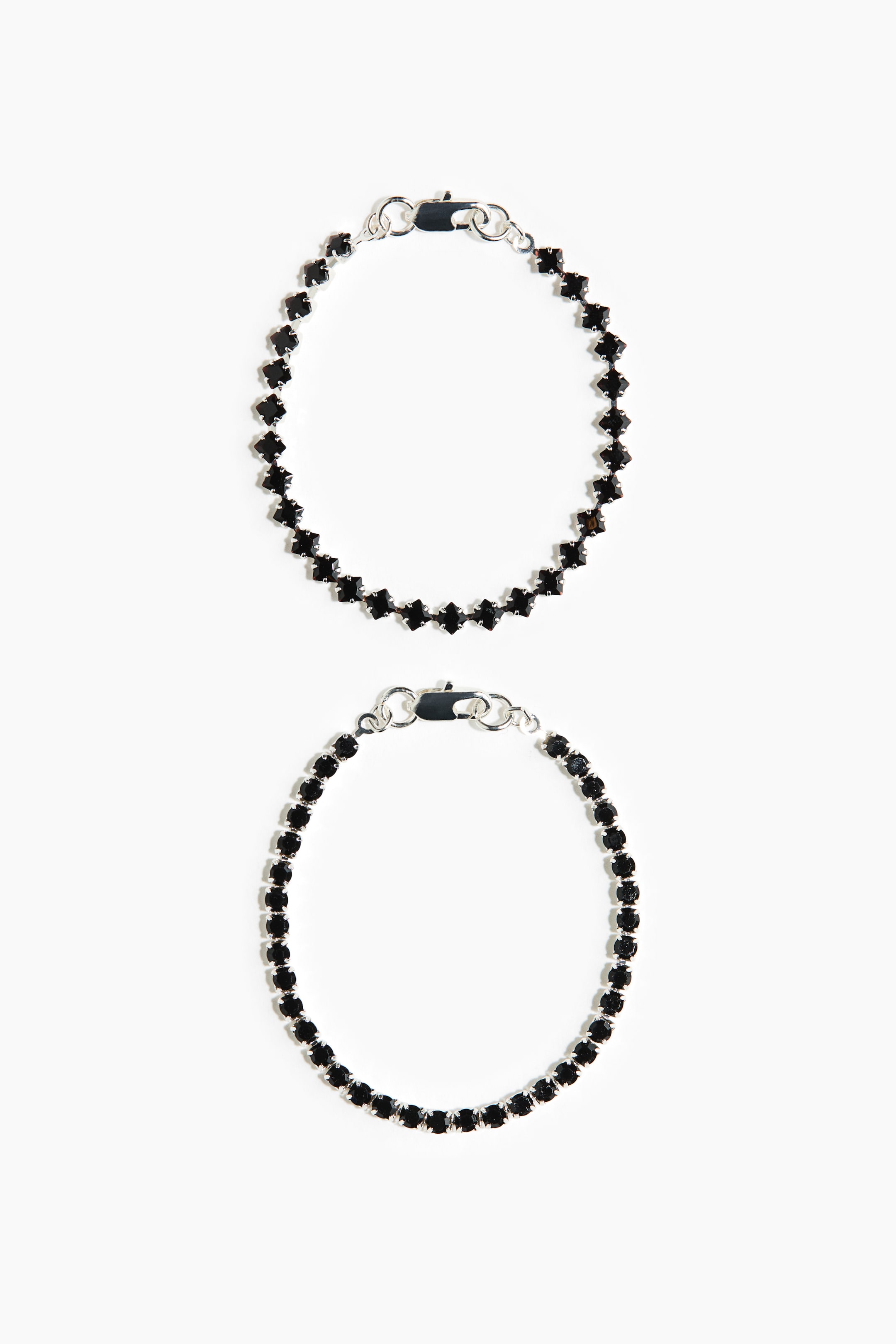 Visualizza immagine più grande: 2-pack bracelets - Black/Silver-coloured - UOMO | H&M IT 1