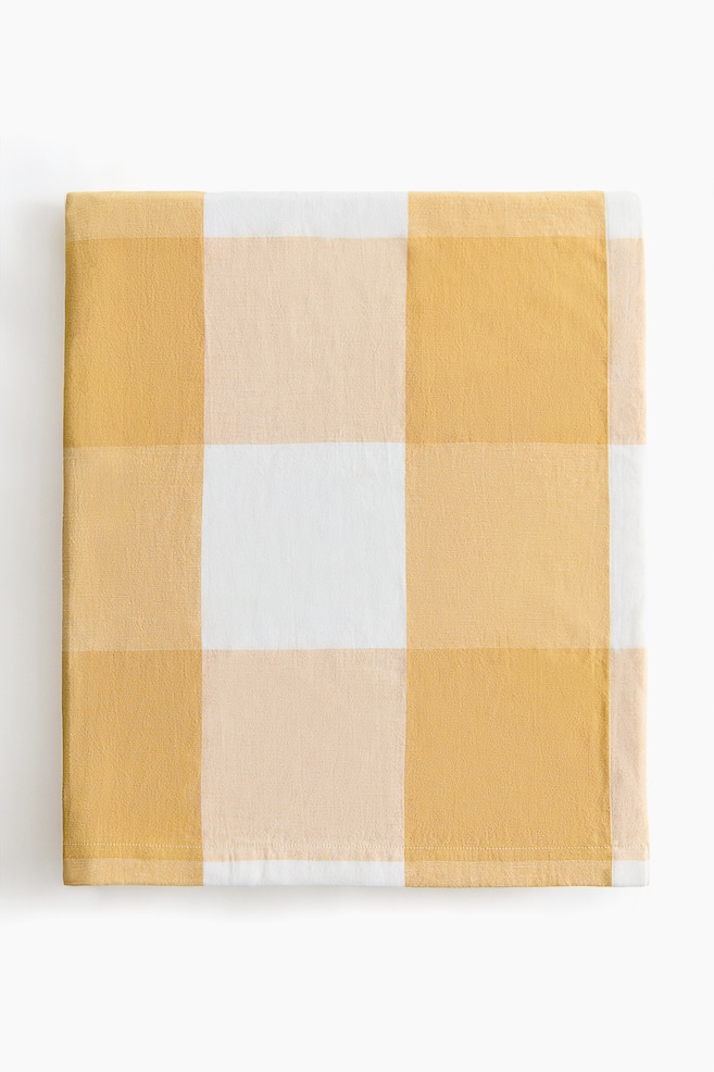 Linen-blend tablecloth - Yellow/Gingham check/Dark brown/Striped/Beige/Striped/Light pink/Striped/Orange/Striped/Khaki green/Striped/Dark brown/Gingham check - 1