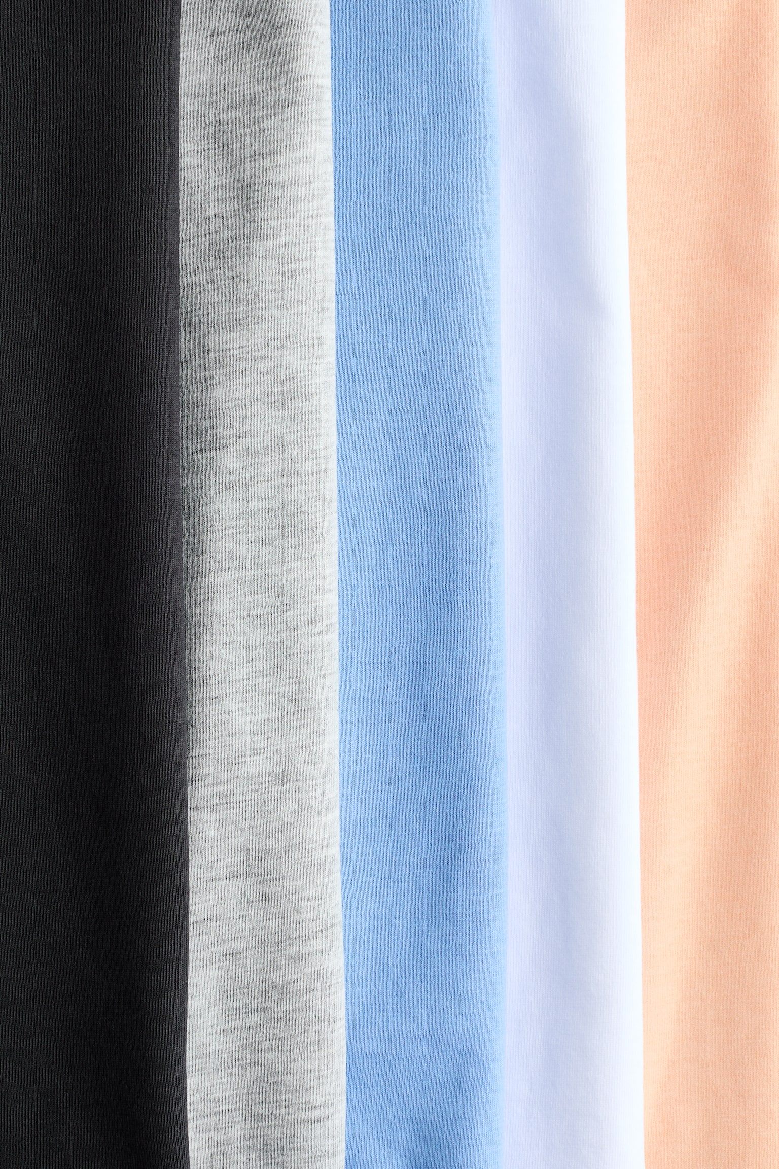 5-pack cotton T-shirts - Apricot/Blue/Navy blue/Blue/Teal/Striped/Blue/White/Yellow/Beige/Blue/Cream/Brown/Black/Dark grey/Red/Striped/Blue/Light grey marl/Dark grey/Light grey marl - 2