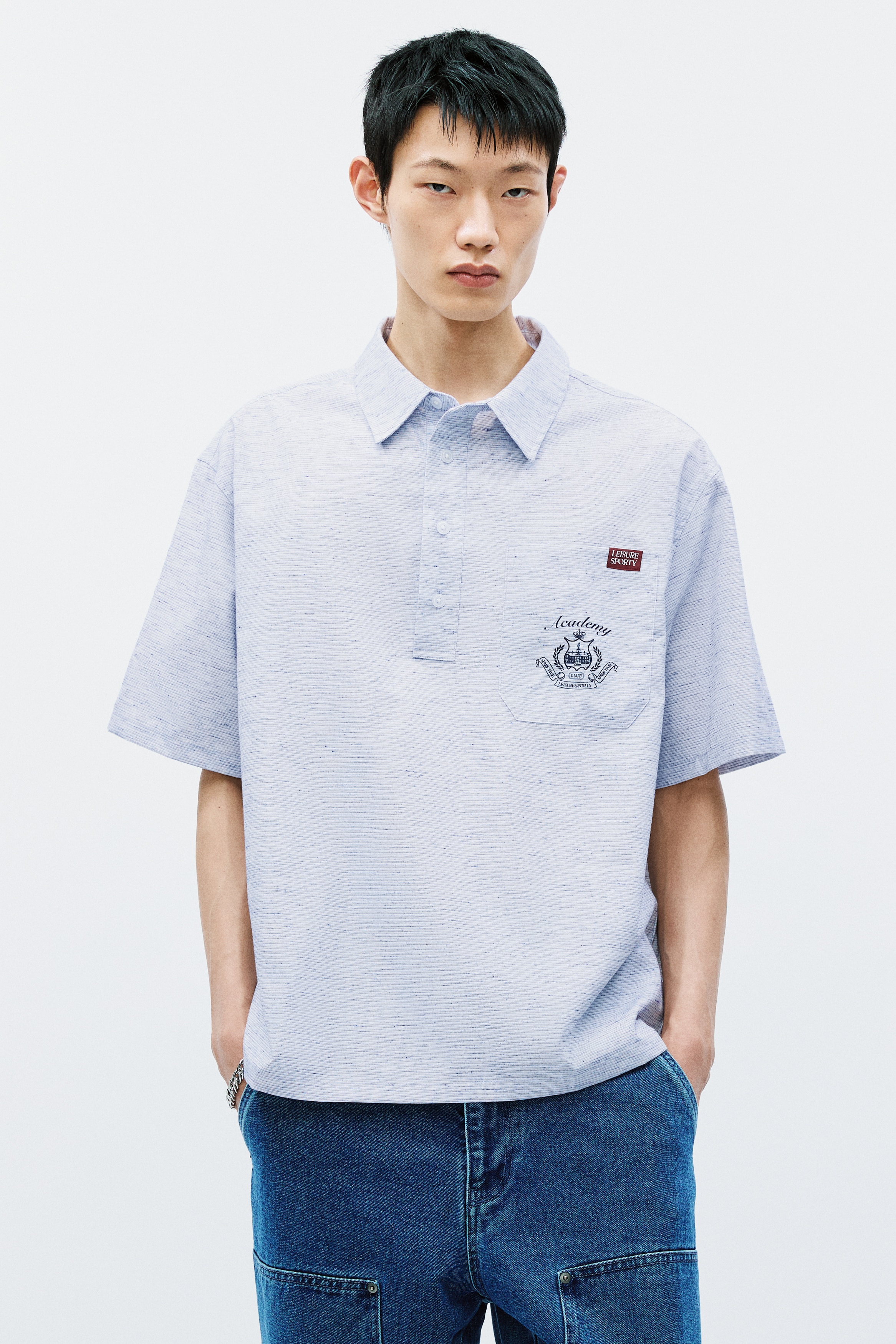 Loose-Fit Polo Shirt - White/Academy/Black/Academy