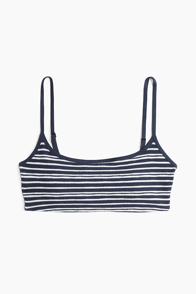 Padded bikini top - Navy blue/Striped - 1