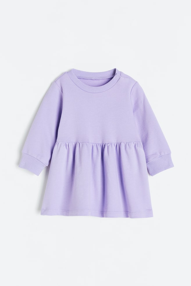 Cotton sweatshirt dress - Light purple/Pink