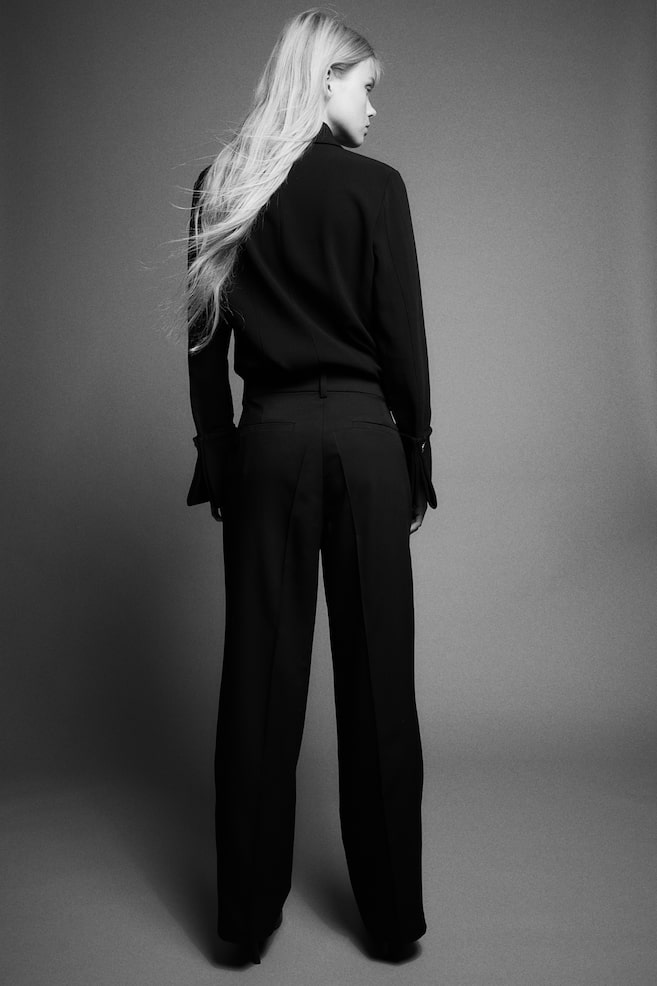 Tailored twill trousers - Black/Dark grey/Beige - 7