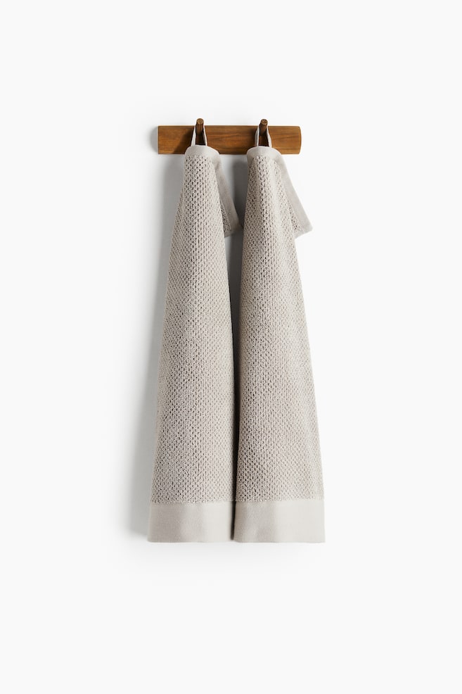 2-pack Cotton Terry Guest Towels - Taupe/Light beige/Light beige/Dark green/Black/Light dusty blue/Dark brown/Sage green/Black/White/Dark brown/Dark green/Sage green/Dusty blue/Orange/Taupe/Dark green - 1