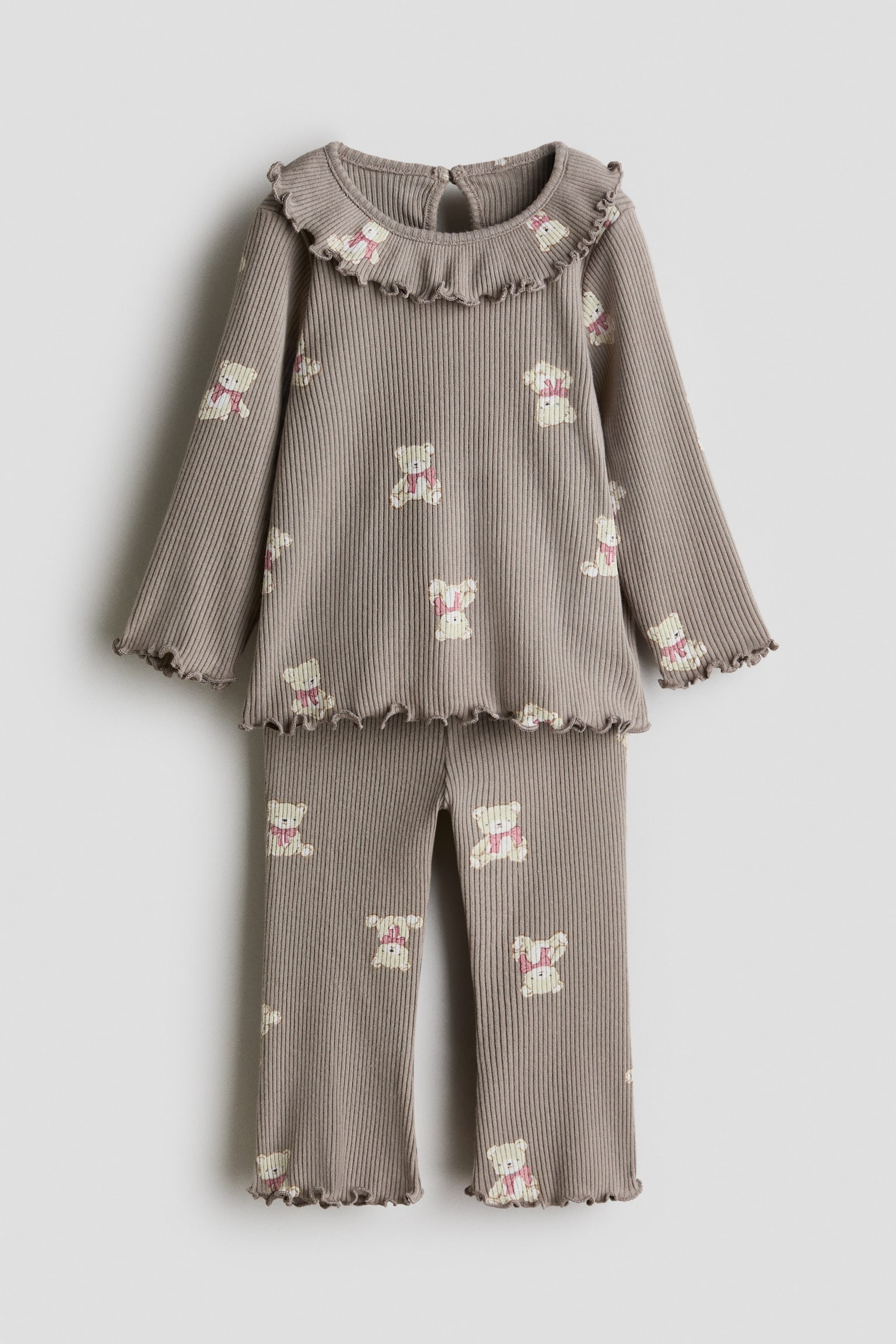 2-piece printed set - Beige/Teddy bears/Light beige/Animals