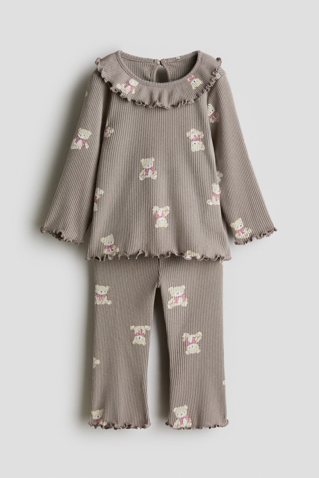 2-piece printed set - Beige/Teddy bears/Light beige/Animals - 1