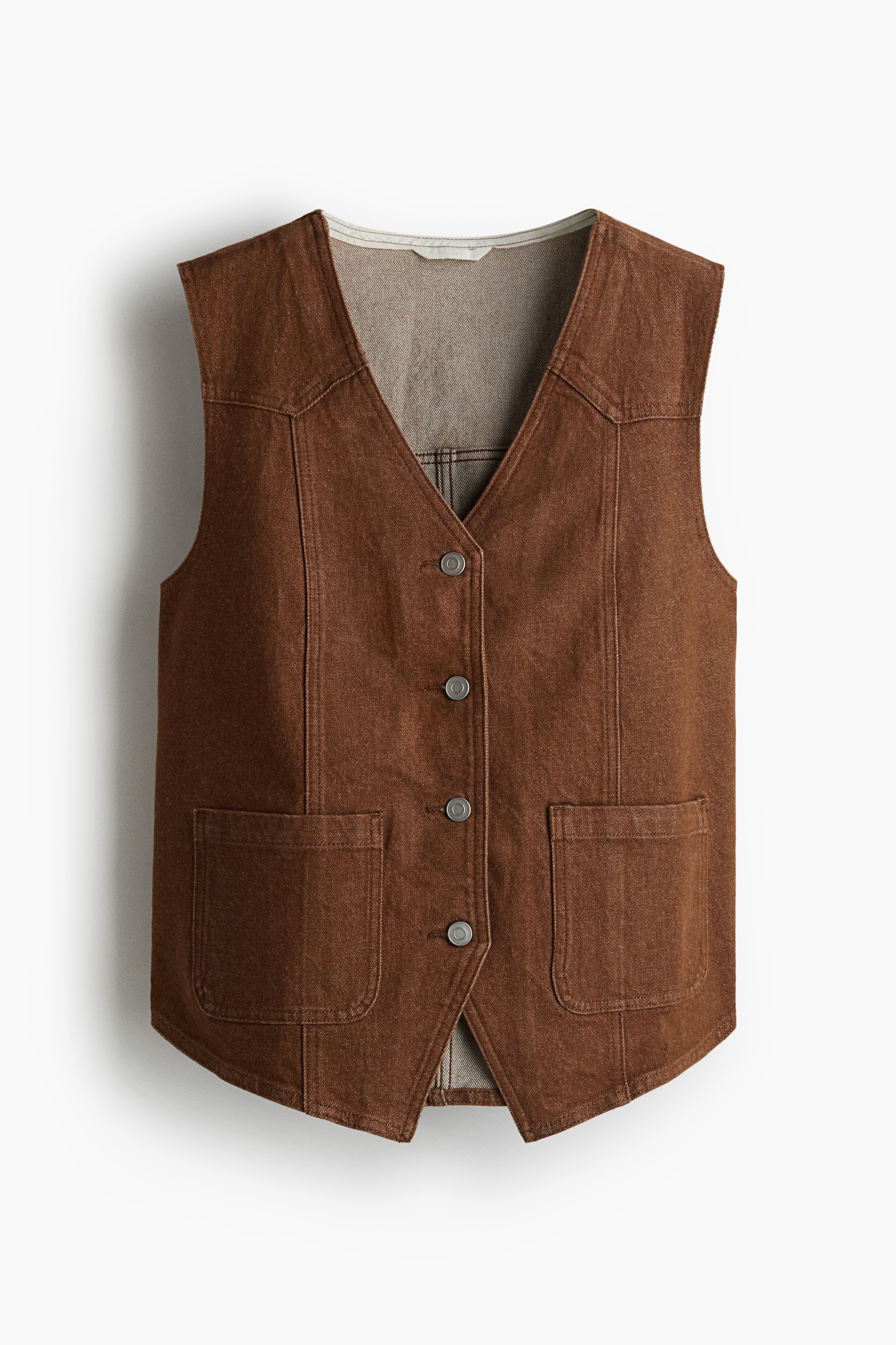 Denim waistcoat - Brown