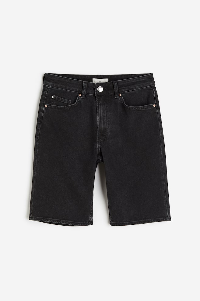 Slim Regular Denim Shorts - Black/Denim blue - 2