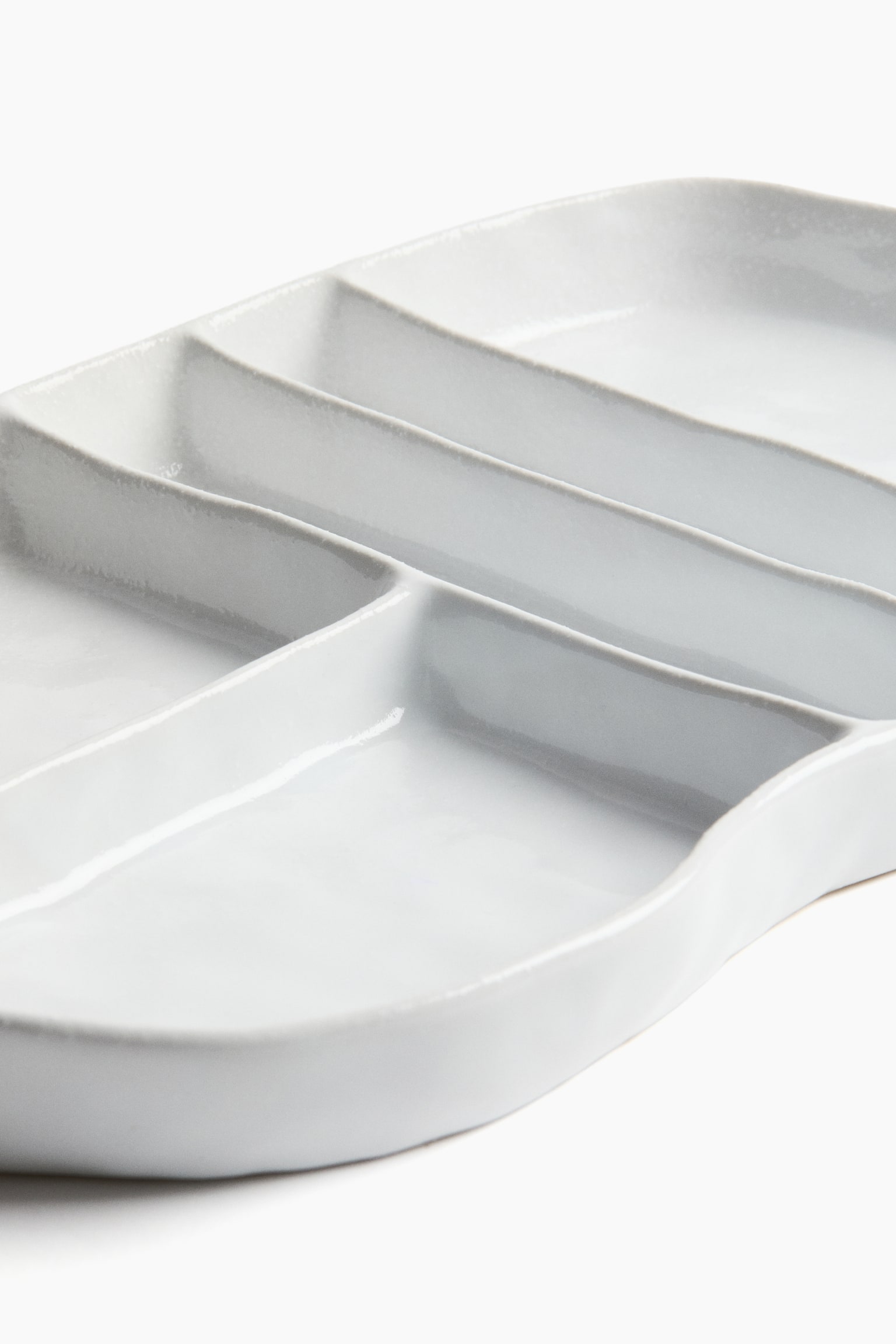 Large speckled serving plate - White - 5